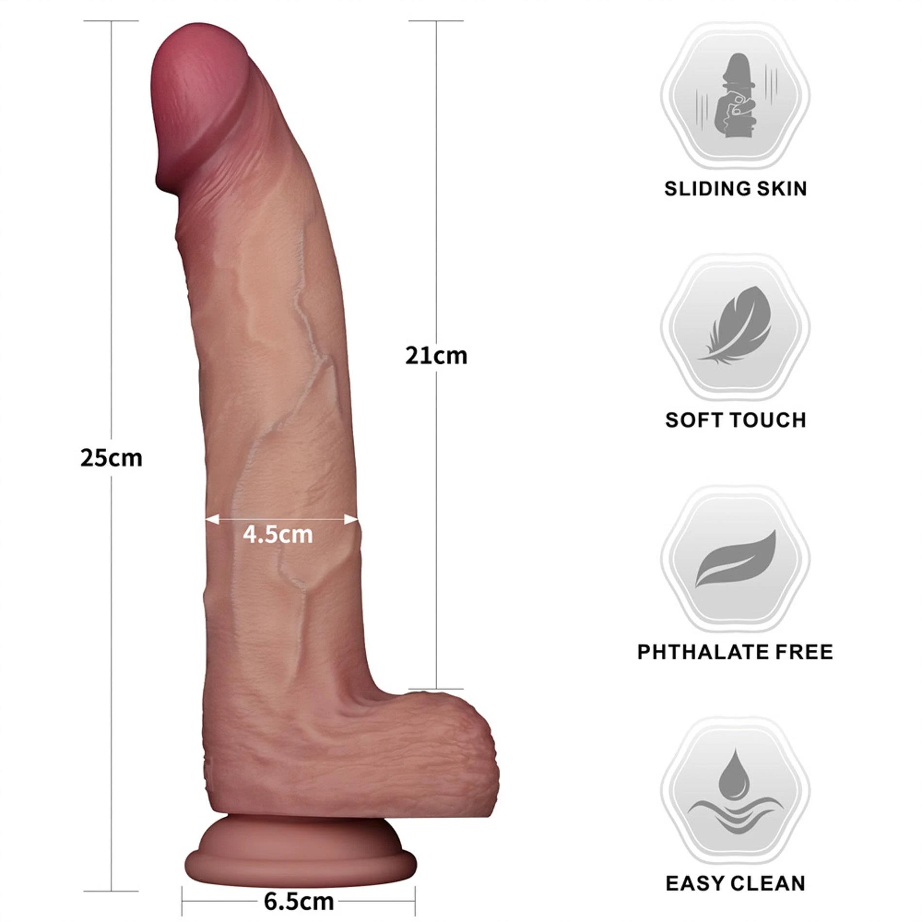 10'' Sliding Skin Pro II Dual Layer Silicone Dong