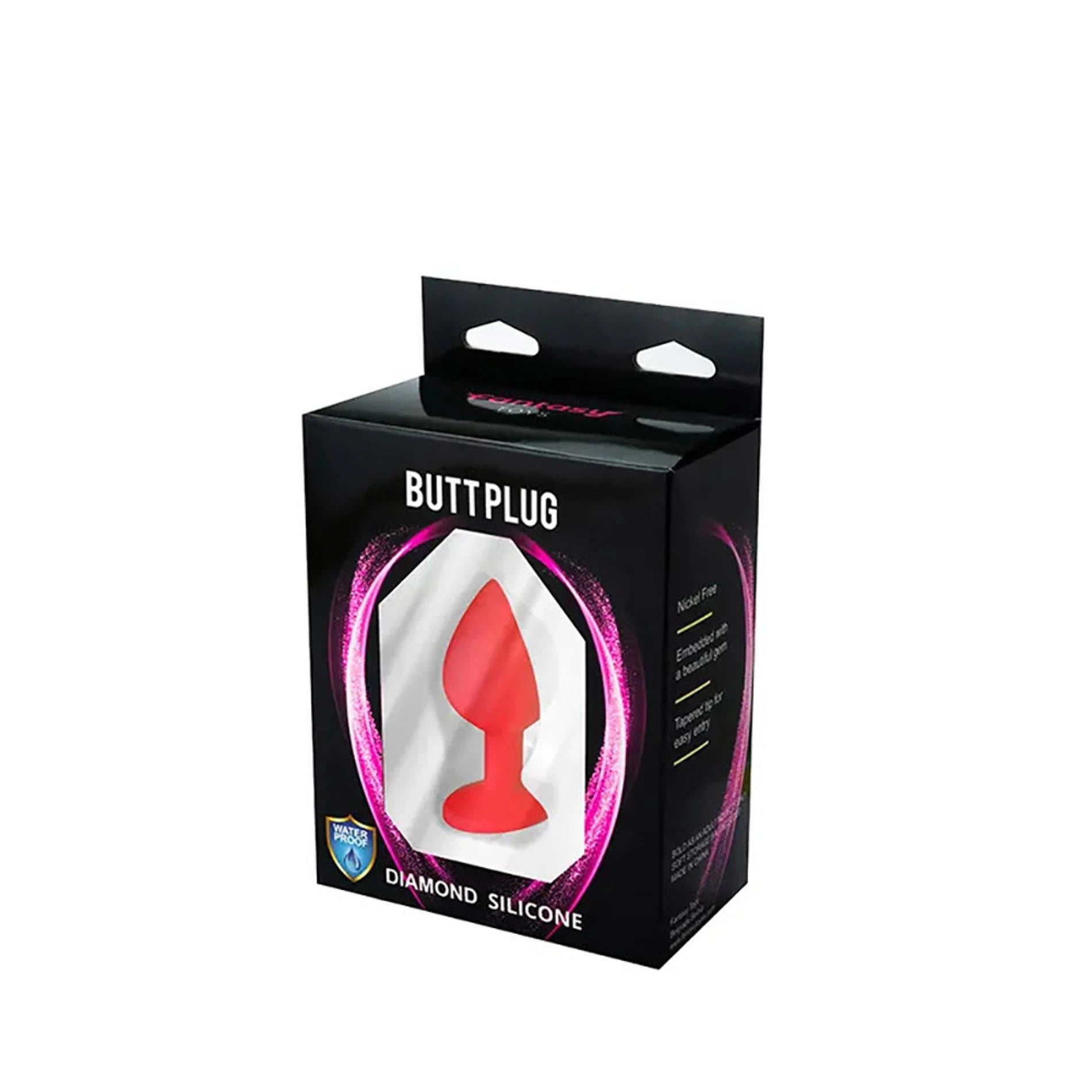 Plug anal petit rouge avec un cristal blanc