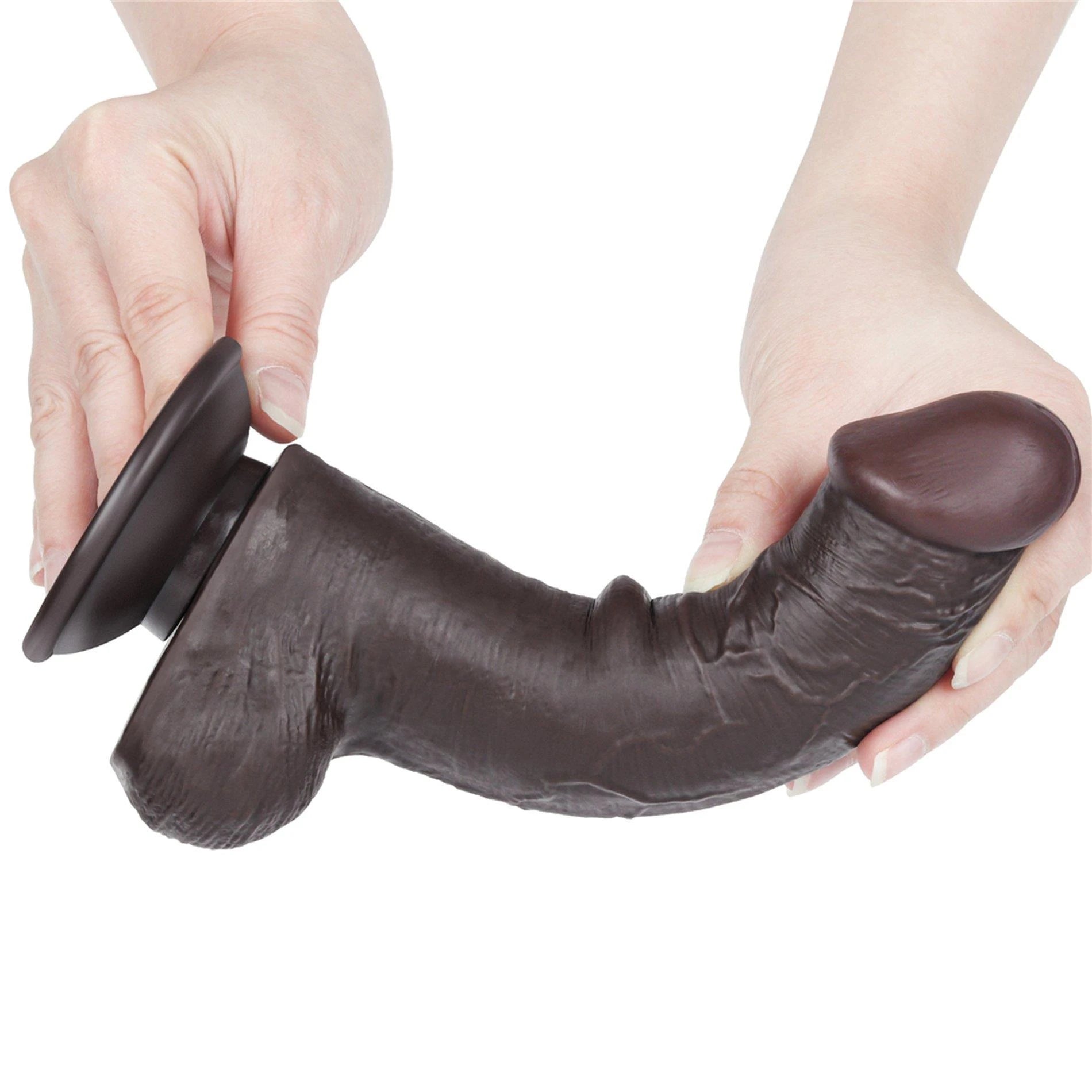 8'' Sliding Skin Dual Layer Dong Black