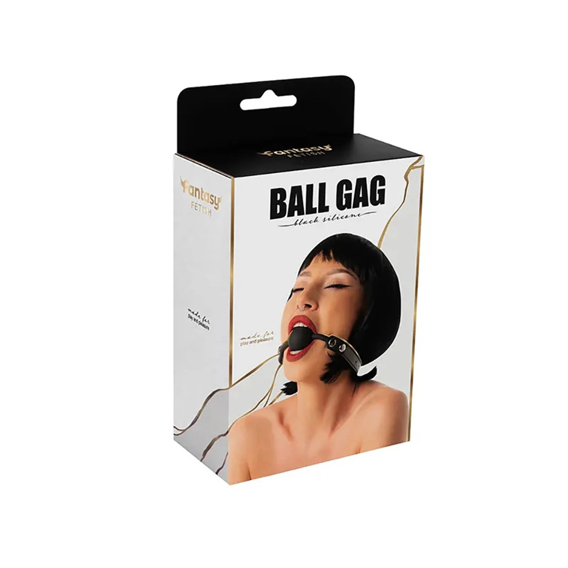 Bâillon-boule en silicone noir avec lanières réglables