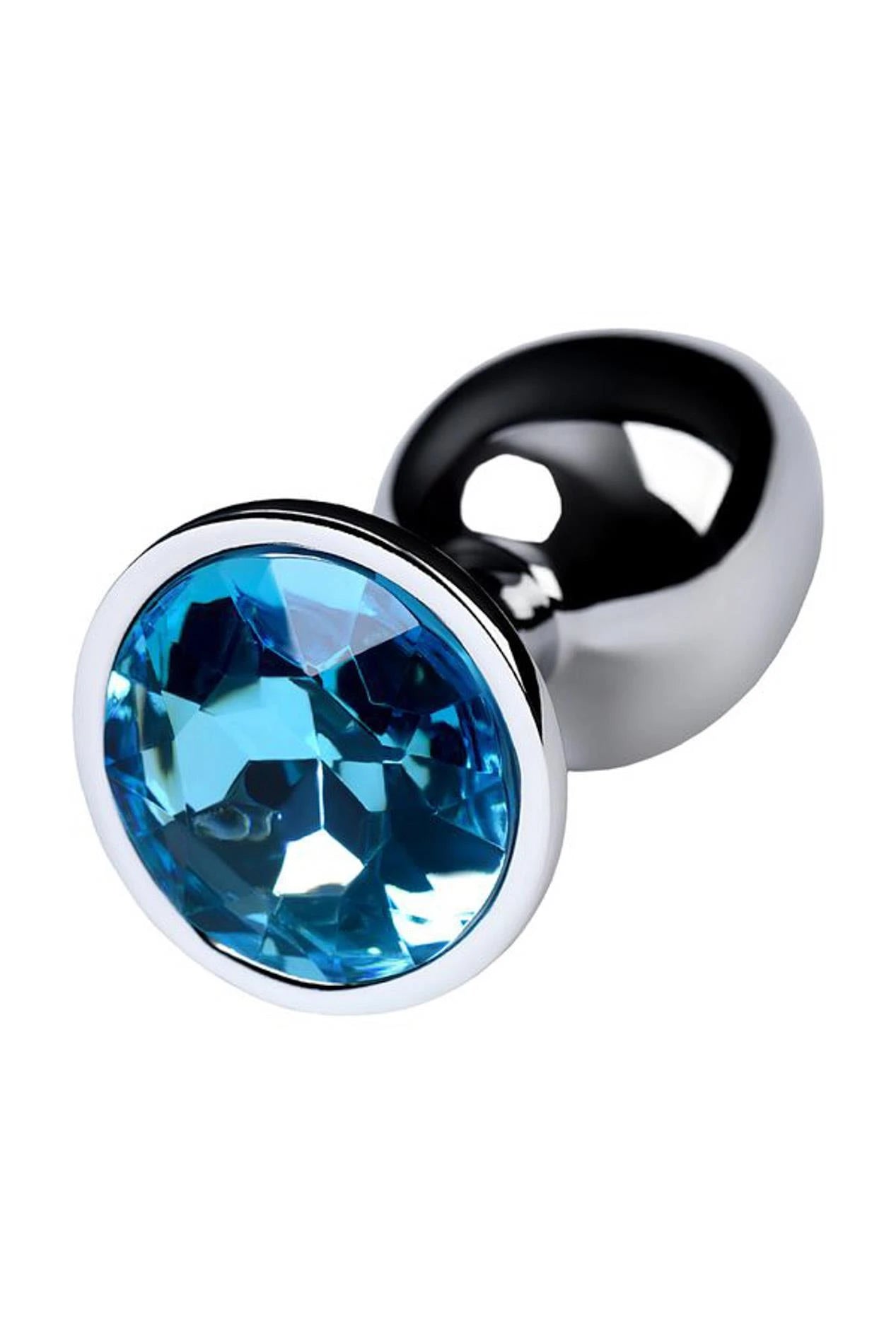 TOYFA Metal silver anal plug, with a Topaz colored gem