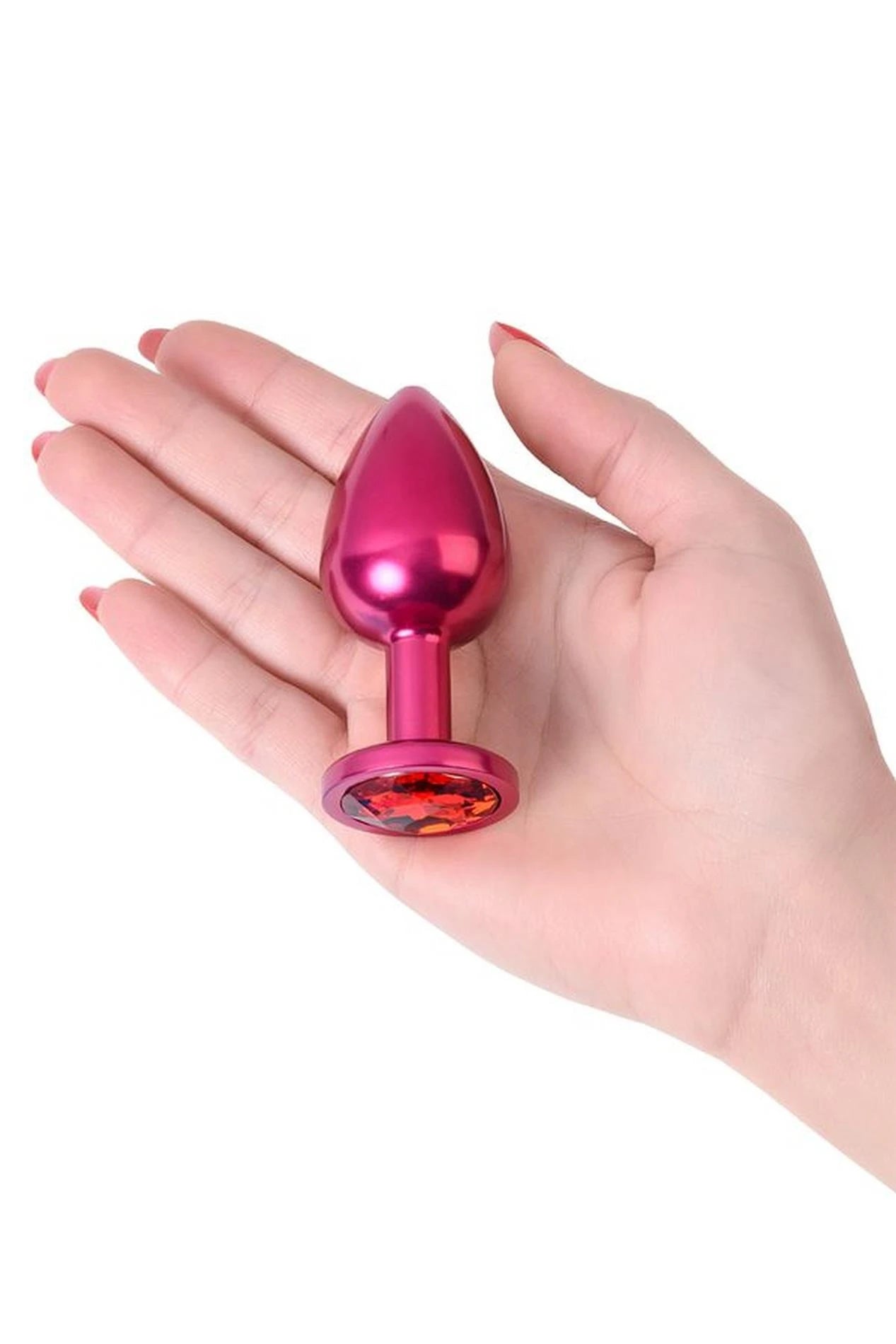 Plug anal rouge TOYFA en métal avec gemme rouge