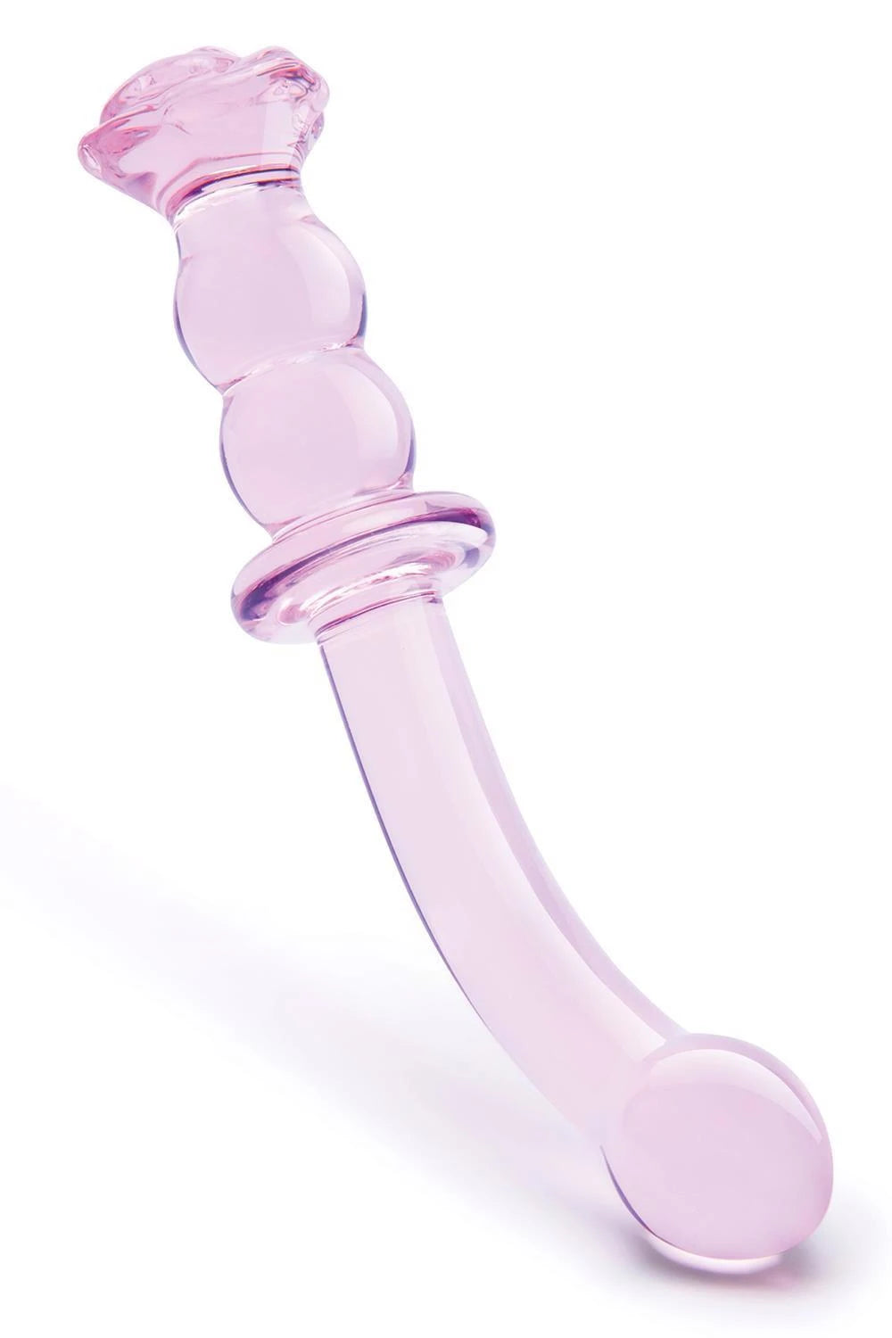 DILDO POINT G EN VERRE GLAZE ROSEBUD