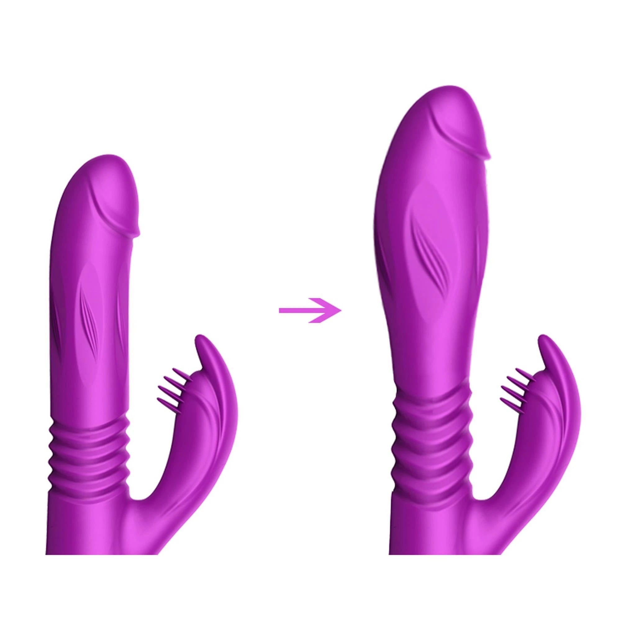 Vibromasseur - Vibromasseur en silicone USB 10 fonctions + fonction expansible et de poussée