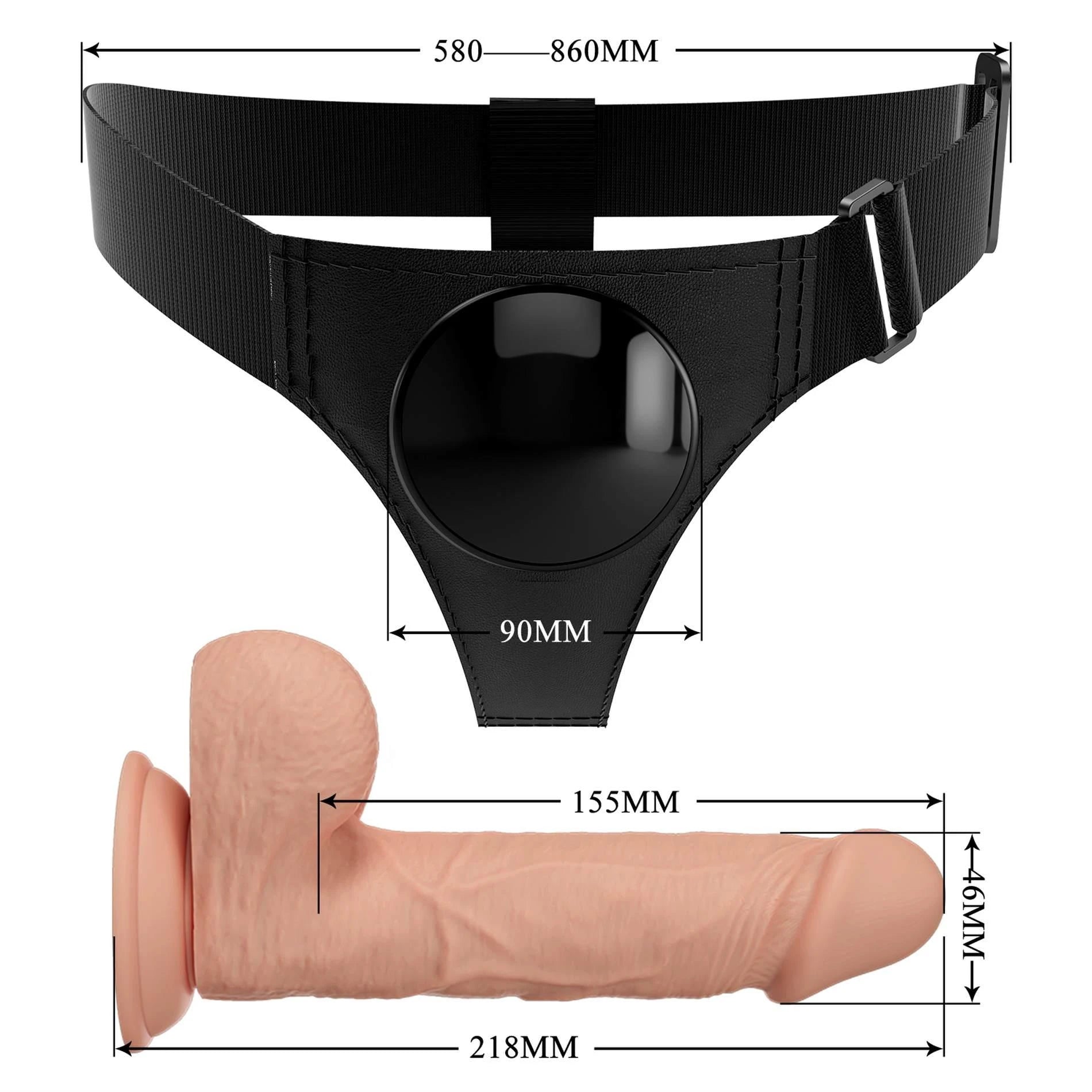 PRETTY LOVE - HARNESS BRIEFS Jerry Universal Strap-On Harness 7.6'' Dildo Flesh