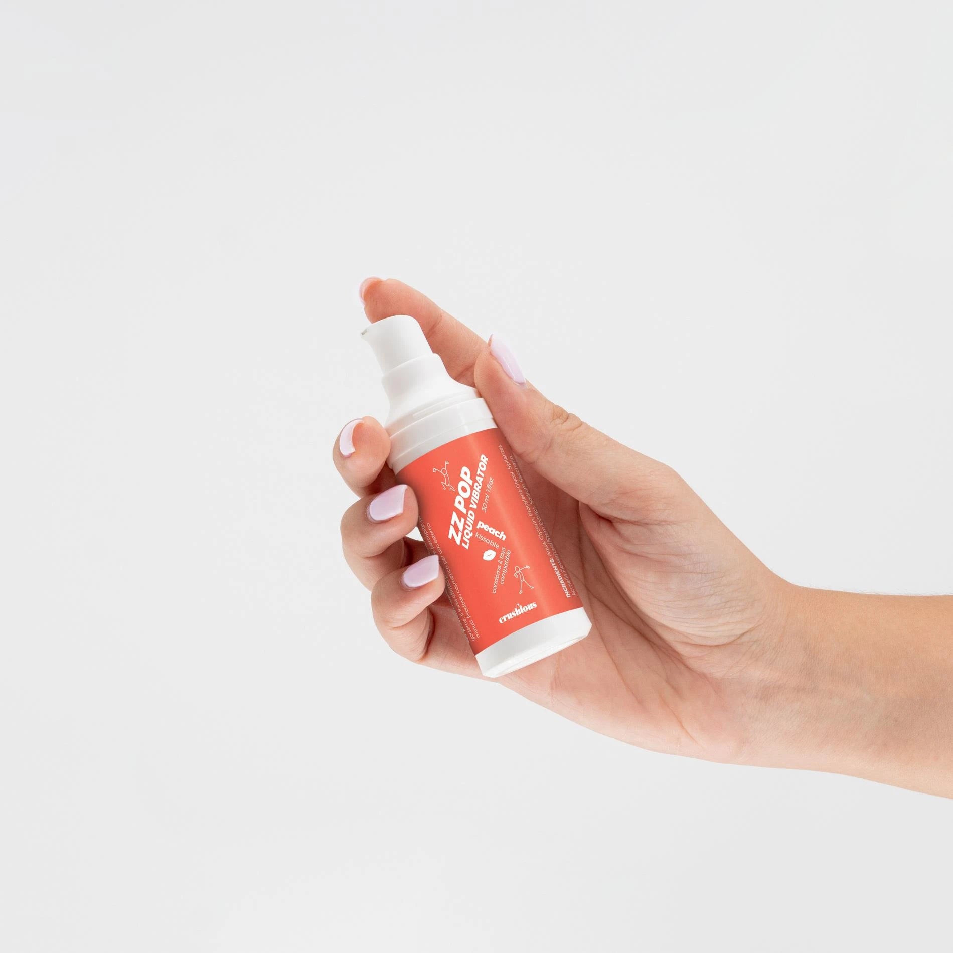ZZ Pop - Kissable Liquid Vibrator - Peach - 1 fl oz / 30 ml