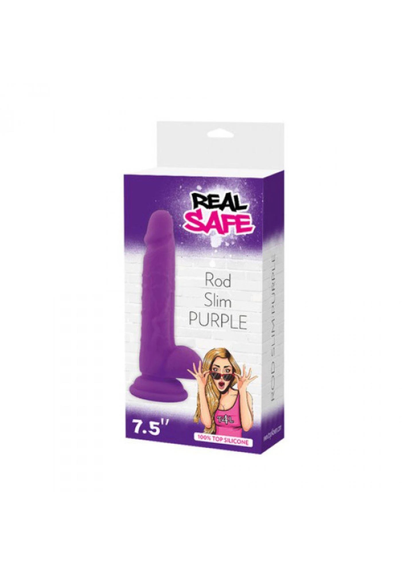 Dildo-REALISTIC REAL SAFE ROD SLIM PURPLE