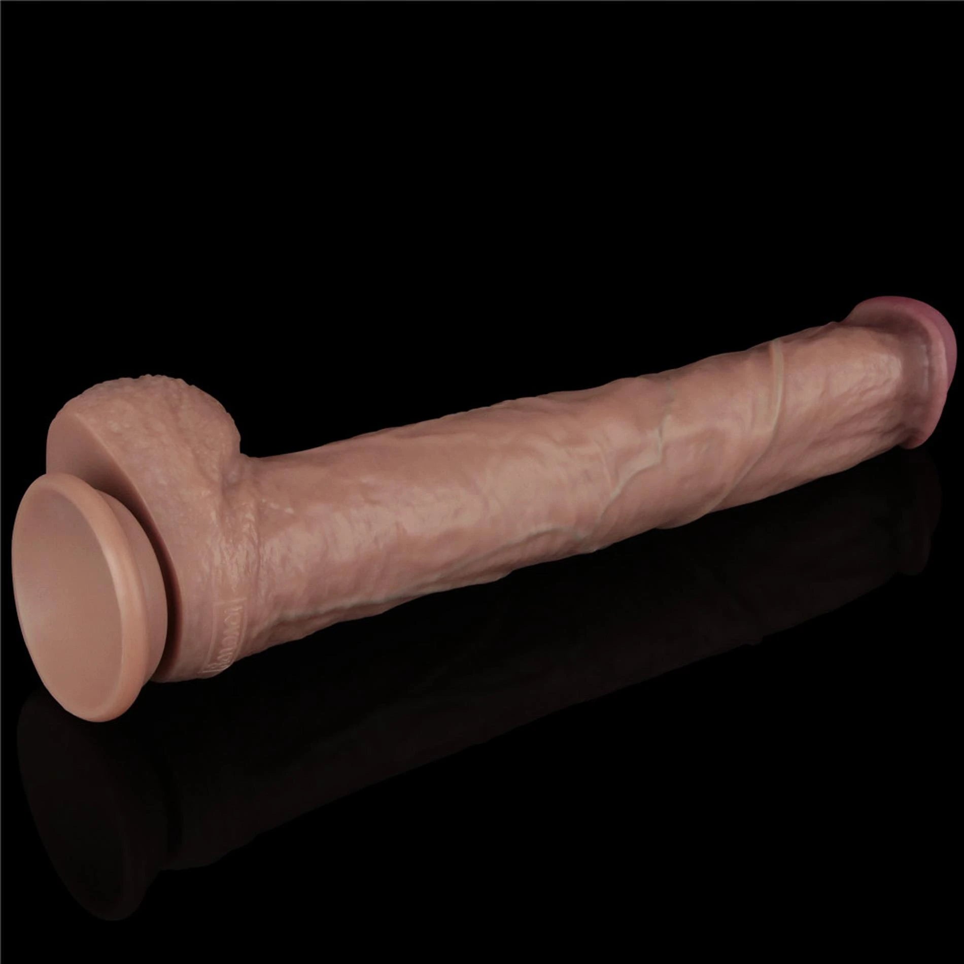 14.5'' Pénis XXL en silicone pliable à double couche (chair)