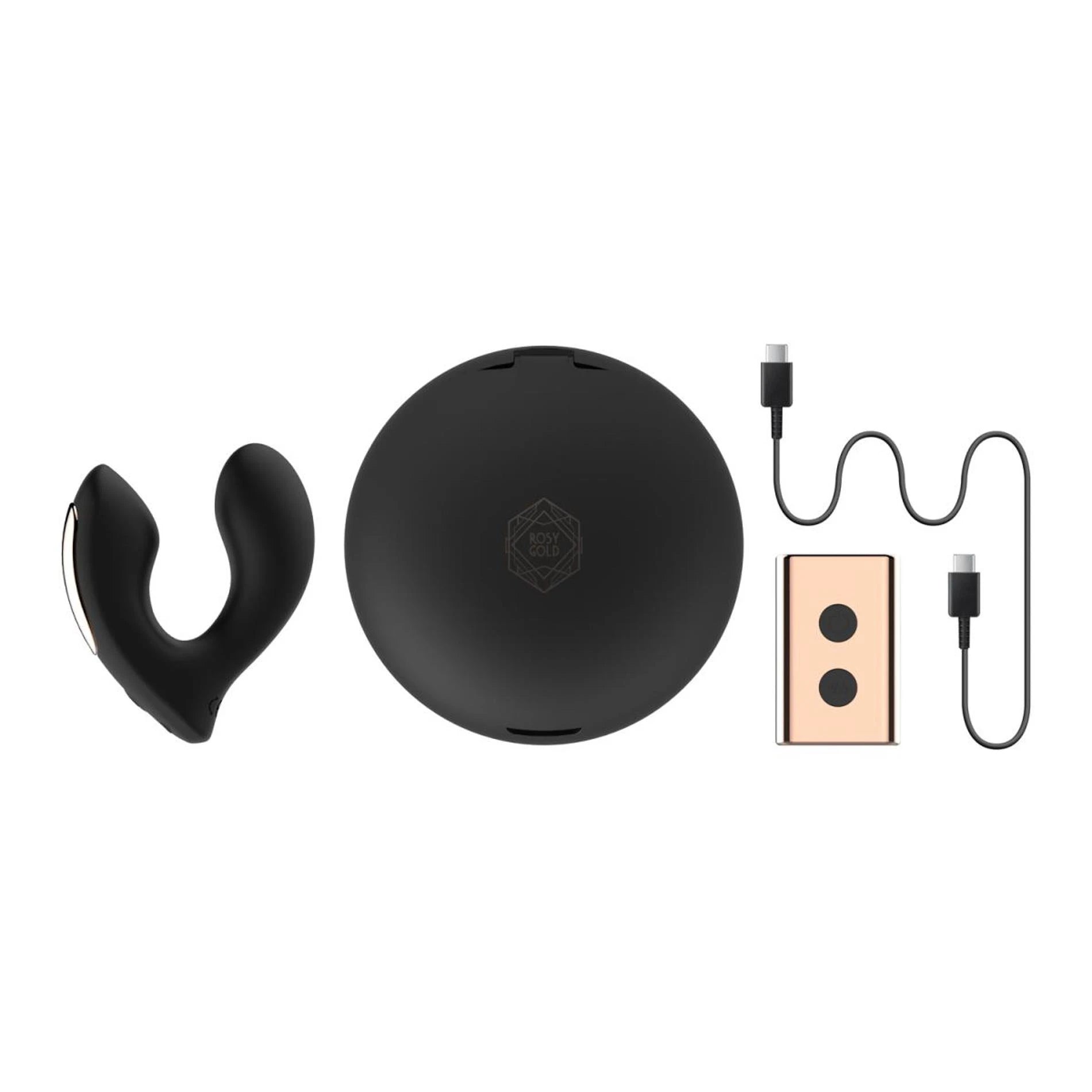 Rosy Gold – Wearable Vibrator with Luxury Charging Case – Black