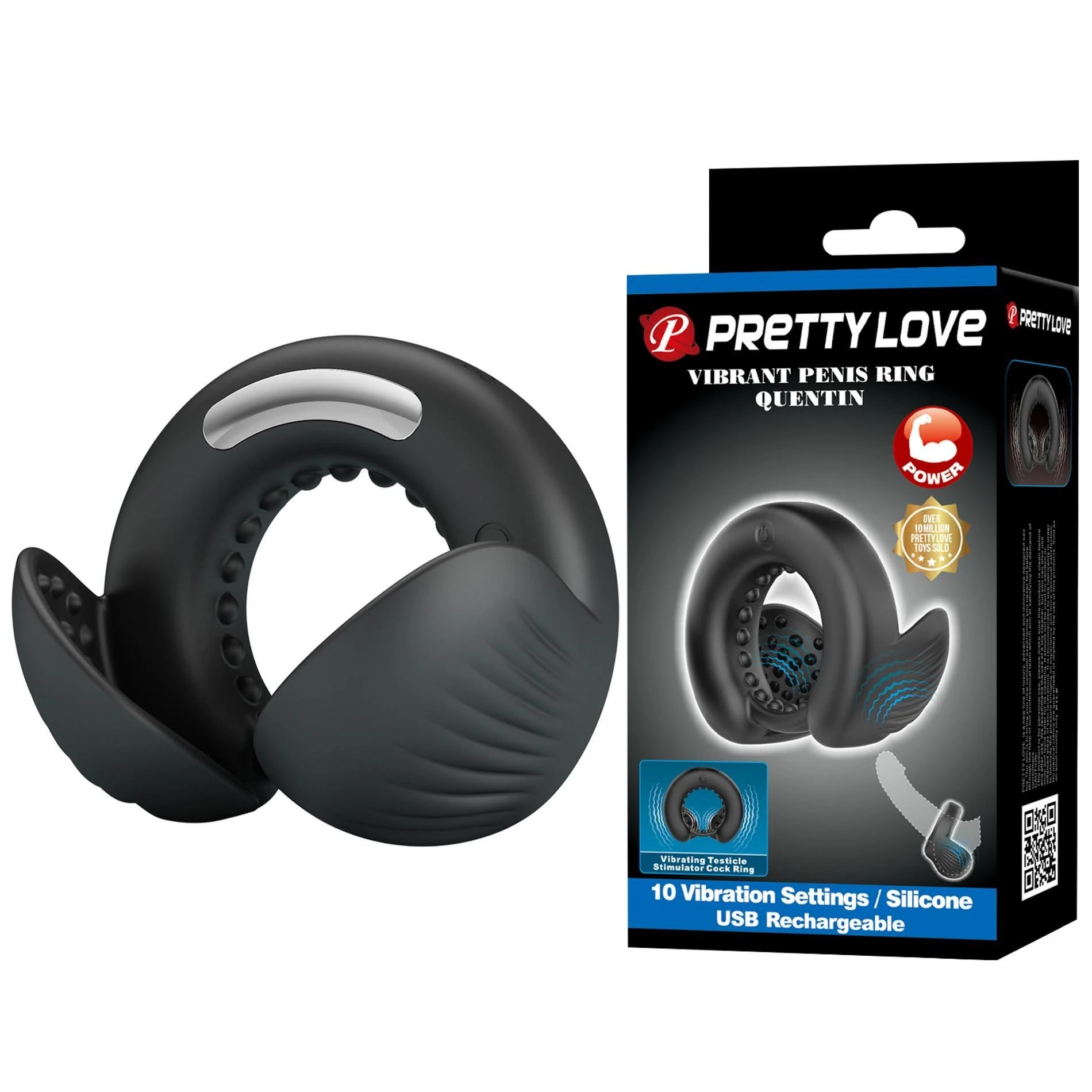 Pretty Love Quentin Anneau Pénien Vibrant en Silicone