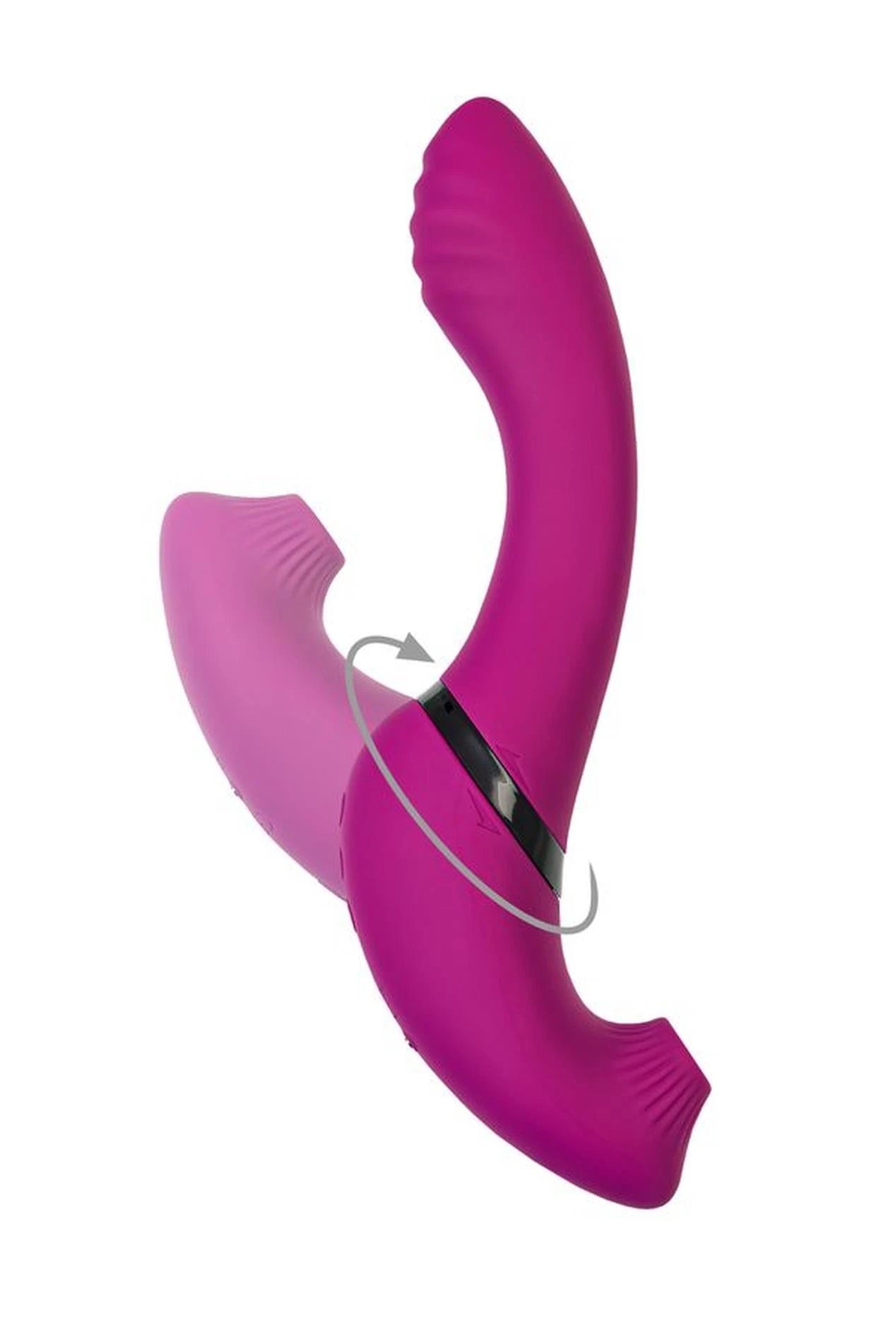 Vibromasseur JOS avec stimulateur clitoridien JOS Spin, silicone, violet, 23 cm