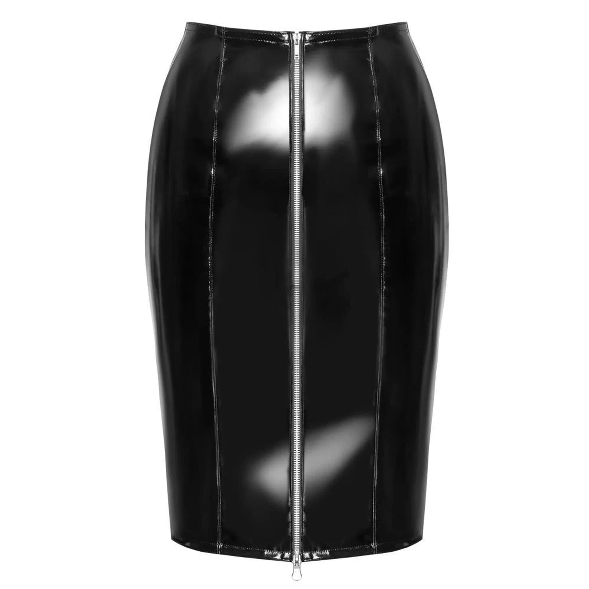 Jupe vinyle zippée noire S