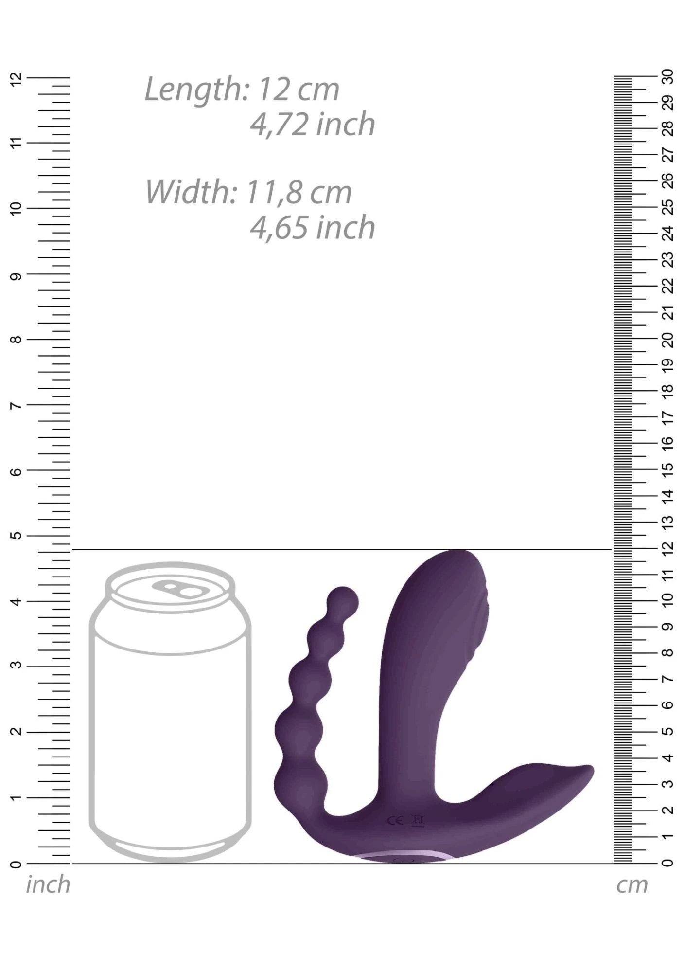 Kata - Pulse Wave  Vibrating Double Penetration Vibrator - Purple