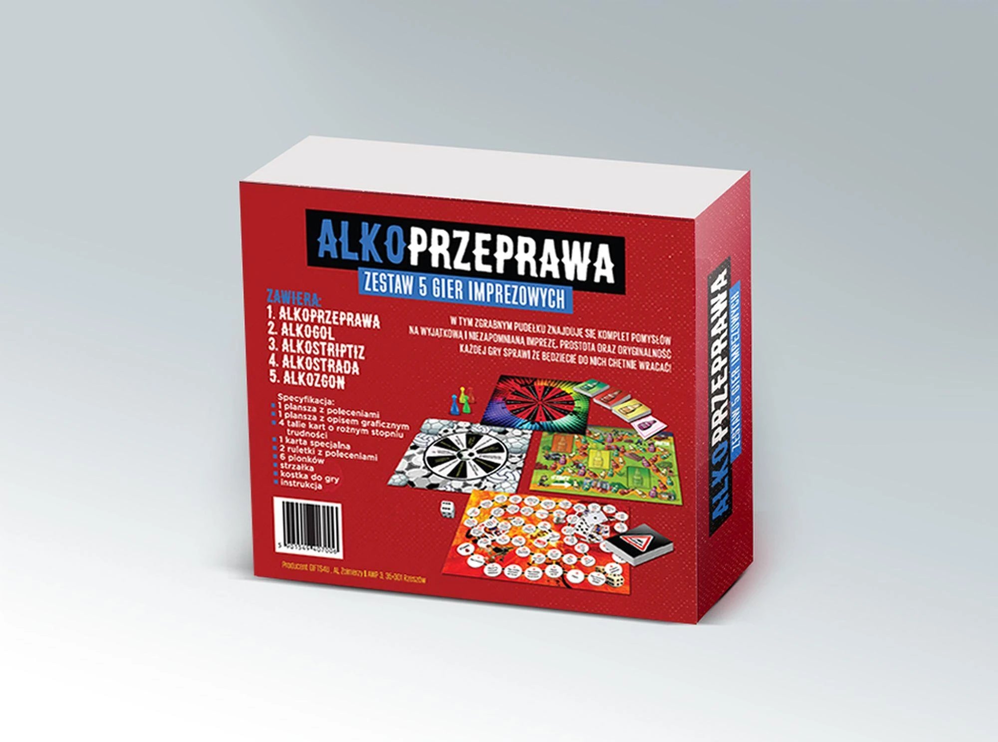 Gry-ALKOPRZEPRAWA 5-en-1 - kit de cinq jeux de société