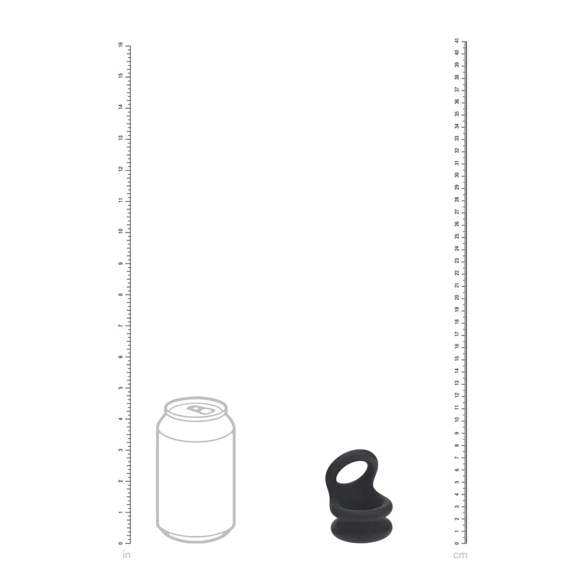 Wide Double O Silicone Cockring - M - Black