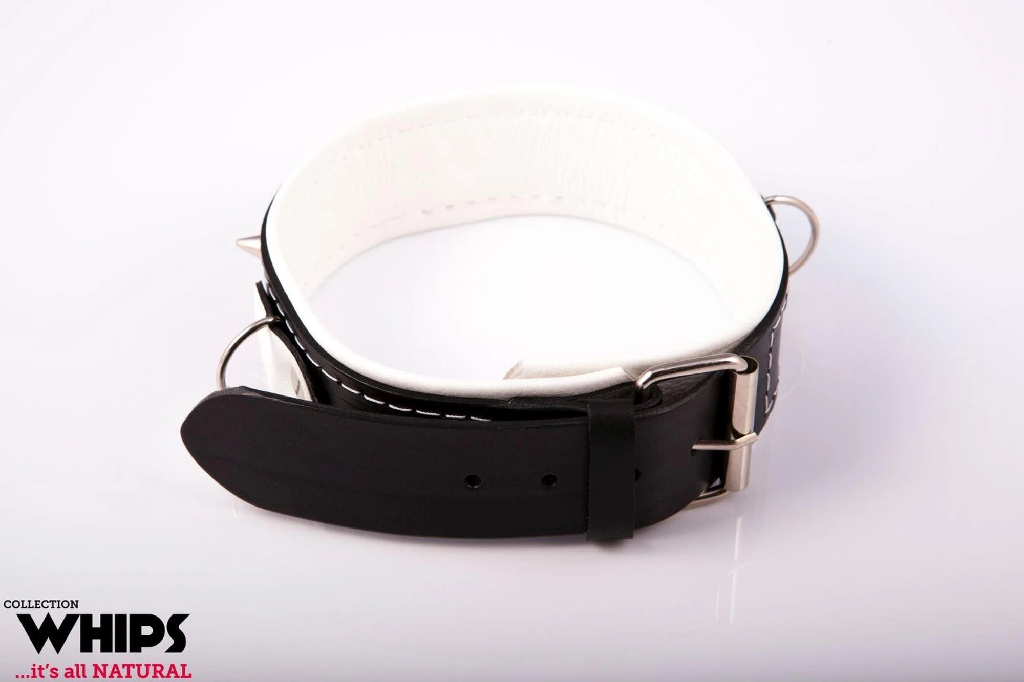 Attaches - Collier d'esclave avec laisse, blanc