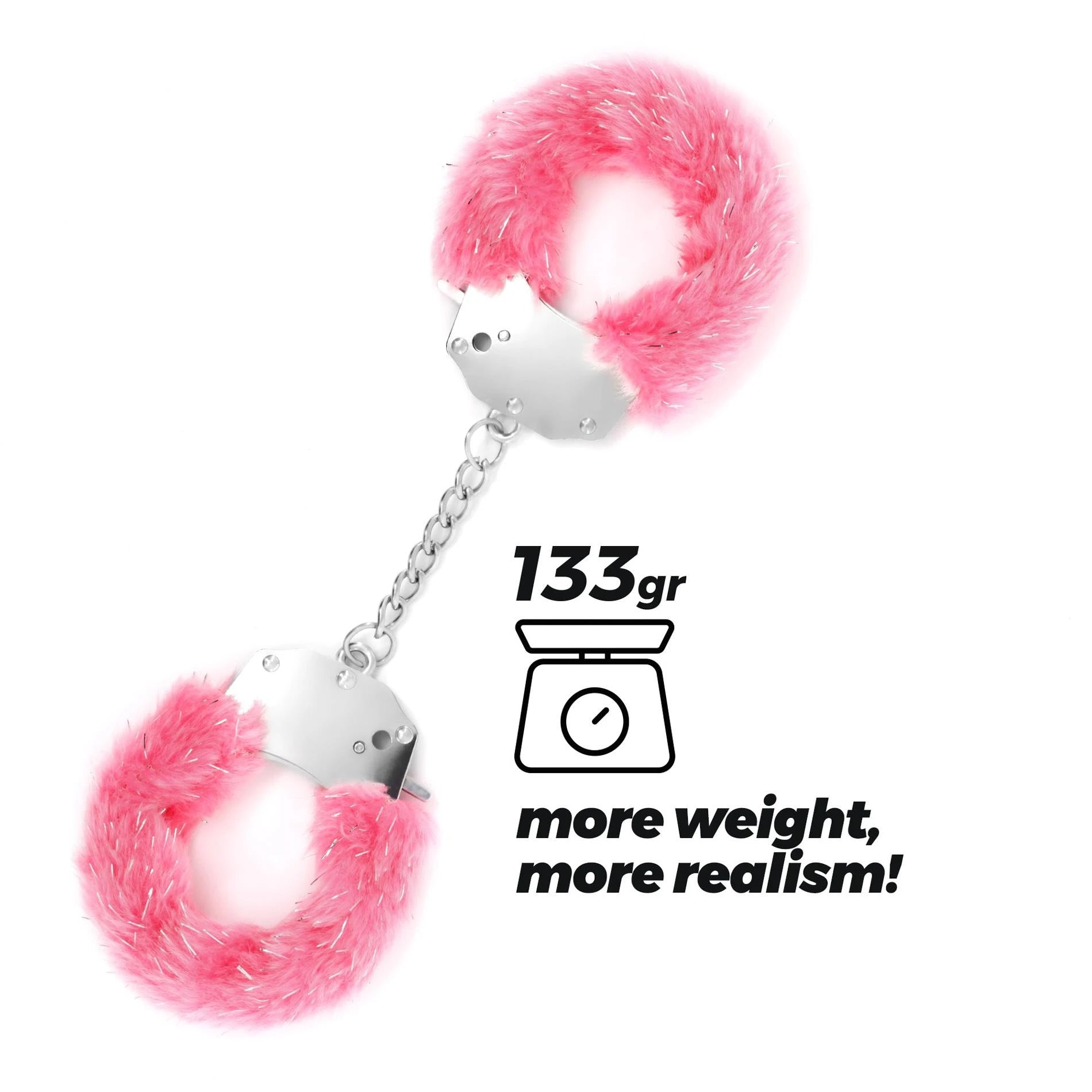 Spangle - Metal Handcuffs with Plush - Pink