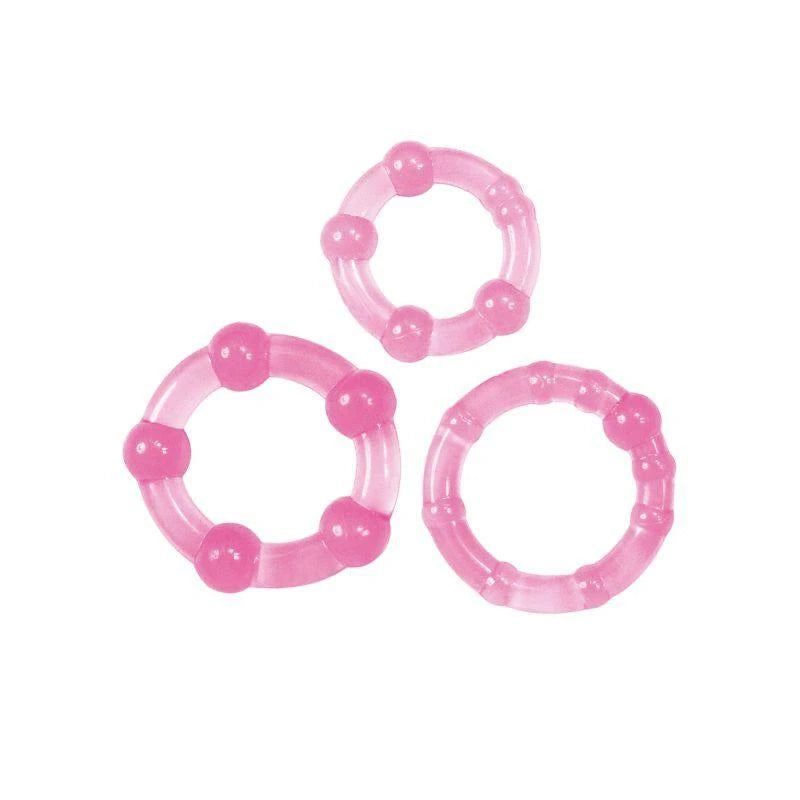 Kit de 3 anneaux péniens Timeless Stud (rose)