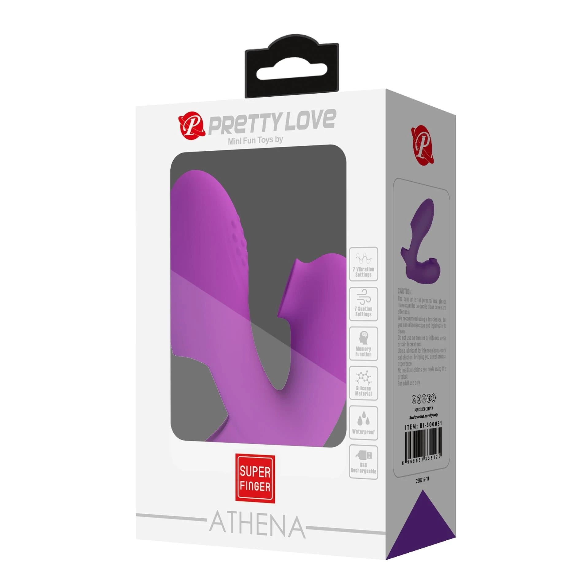 PRETTY LOVE - Super Finger ATHENA Violet, 7 fonctions de vibration 7 fonctions de pulsation Fonction mémoire