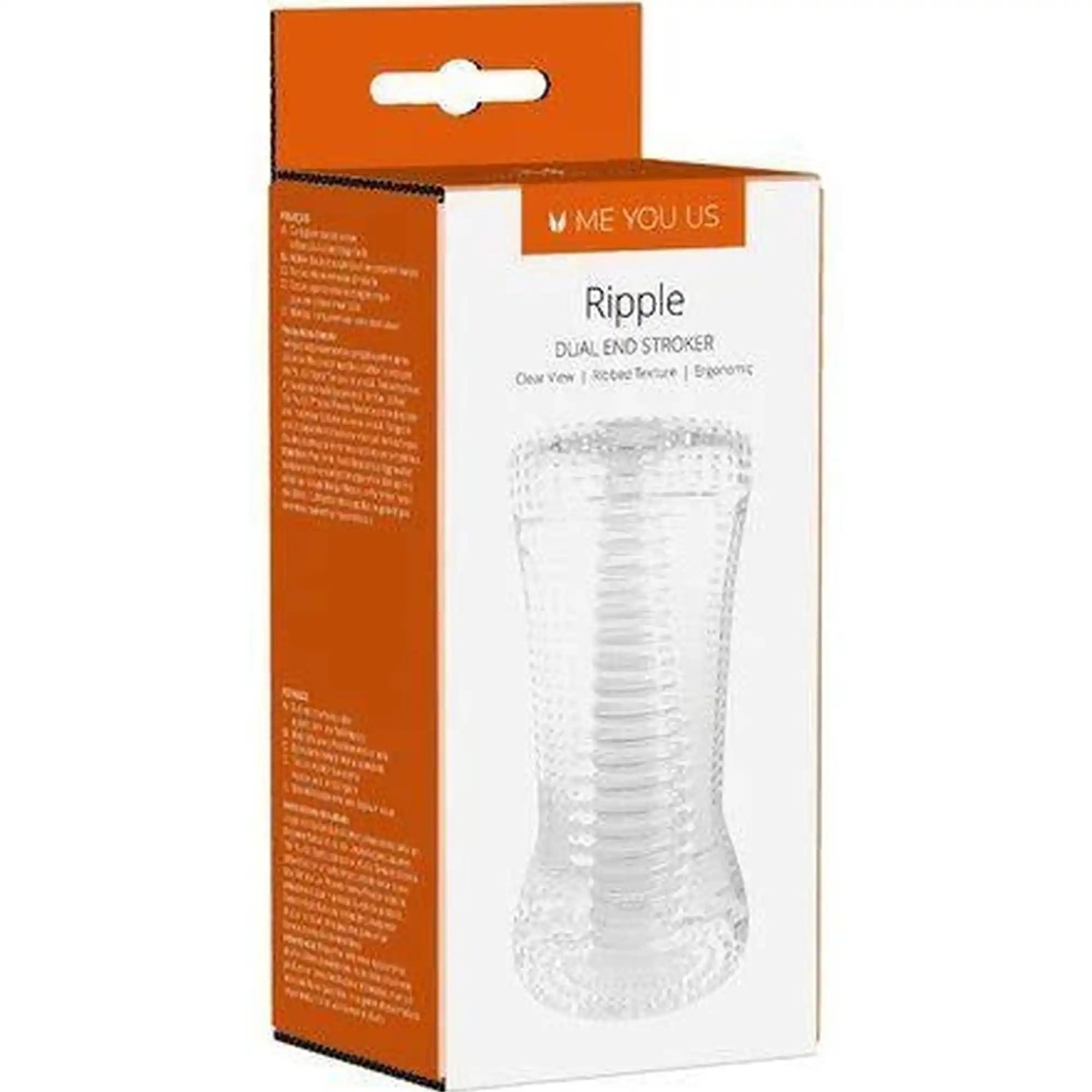 Masturbator- Me You Us Ripple Dual End Stroker Male Masturbator Transparent