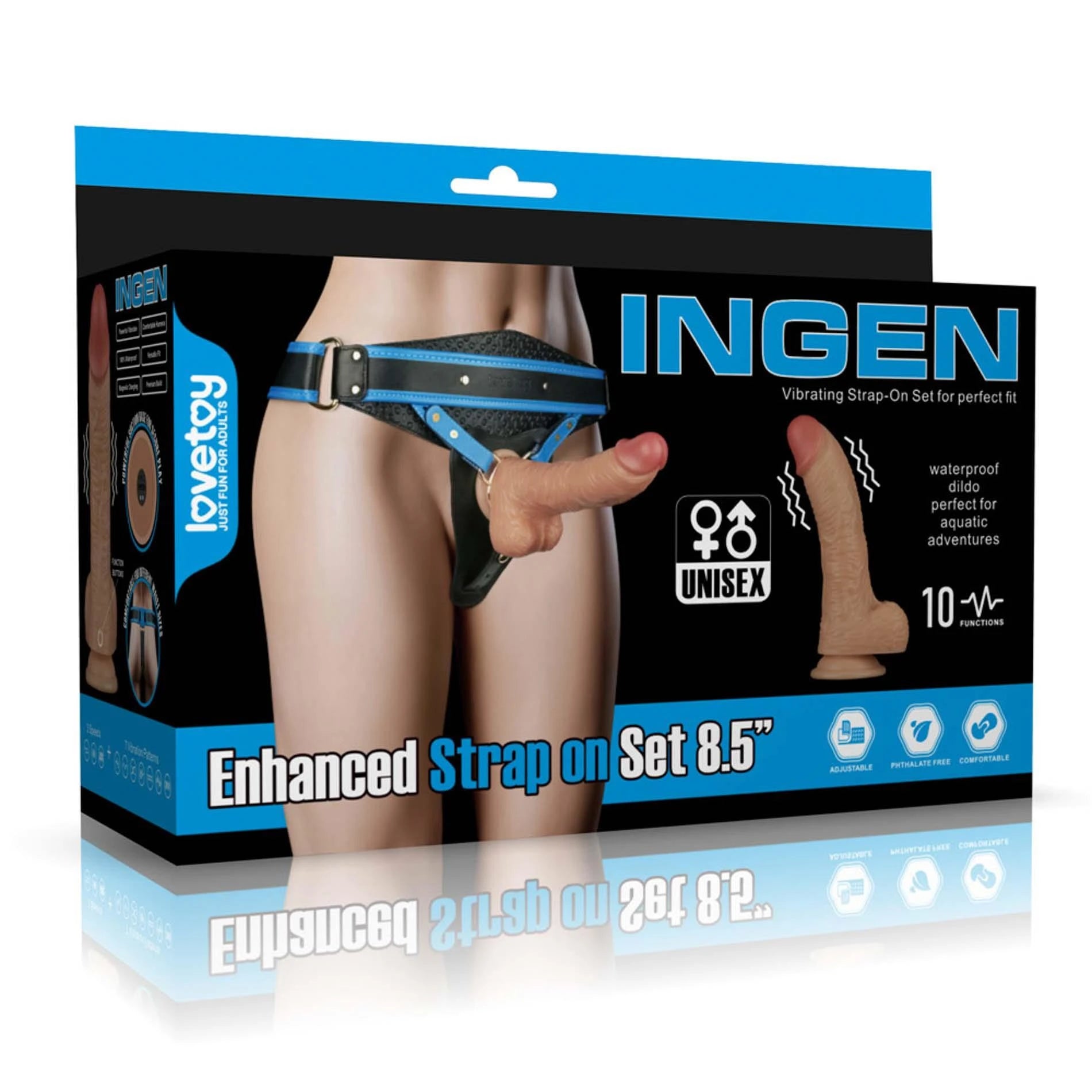 Vibrating Enhanced Strap-on Set 8.5'' L/XL/2XL