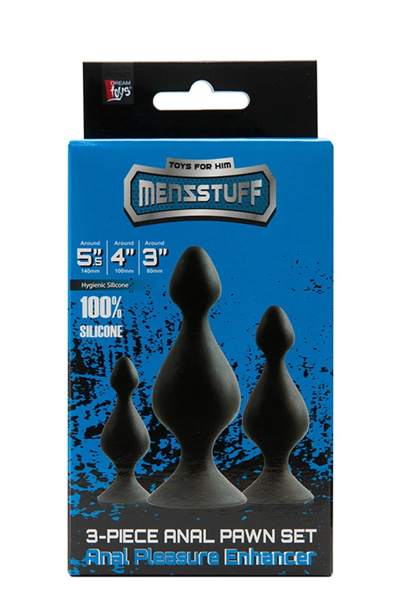 Coffret-MENZSTUFF 3 PIÈCES PIONS ANALS NOIRS