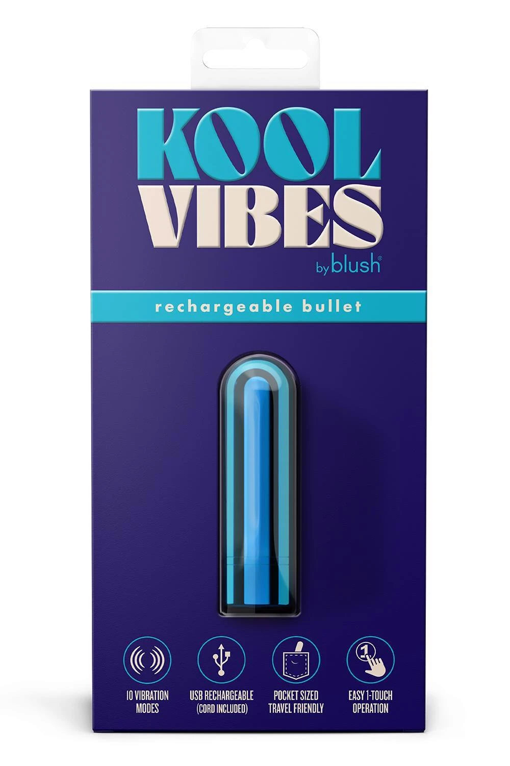 KOOL VIBES MINI-BULLET RECHARGEABLE BLEUET