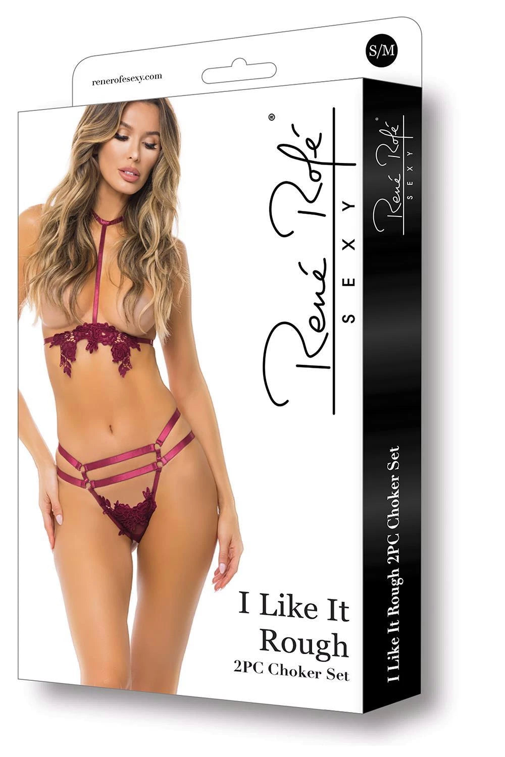 I LIKE IT ROUGH 2PC CHOKER SET BURGUNDY, M/L