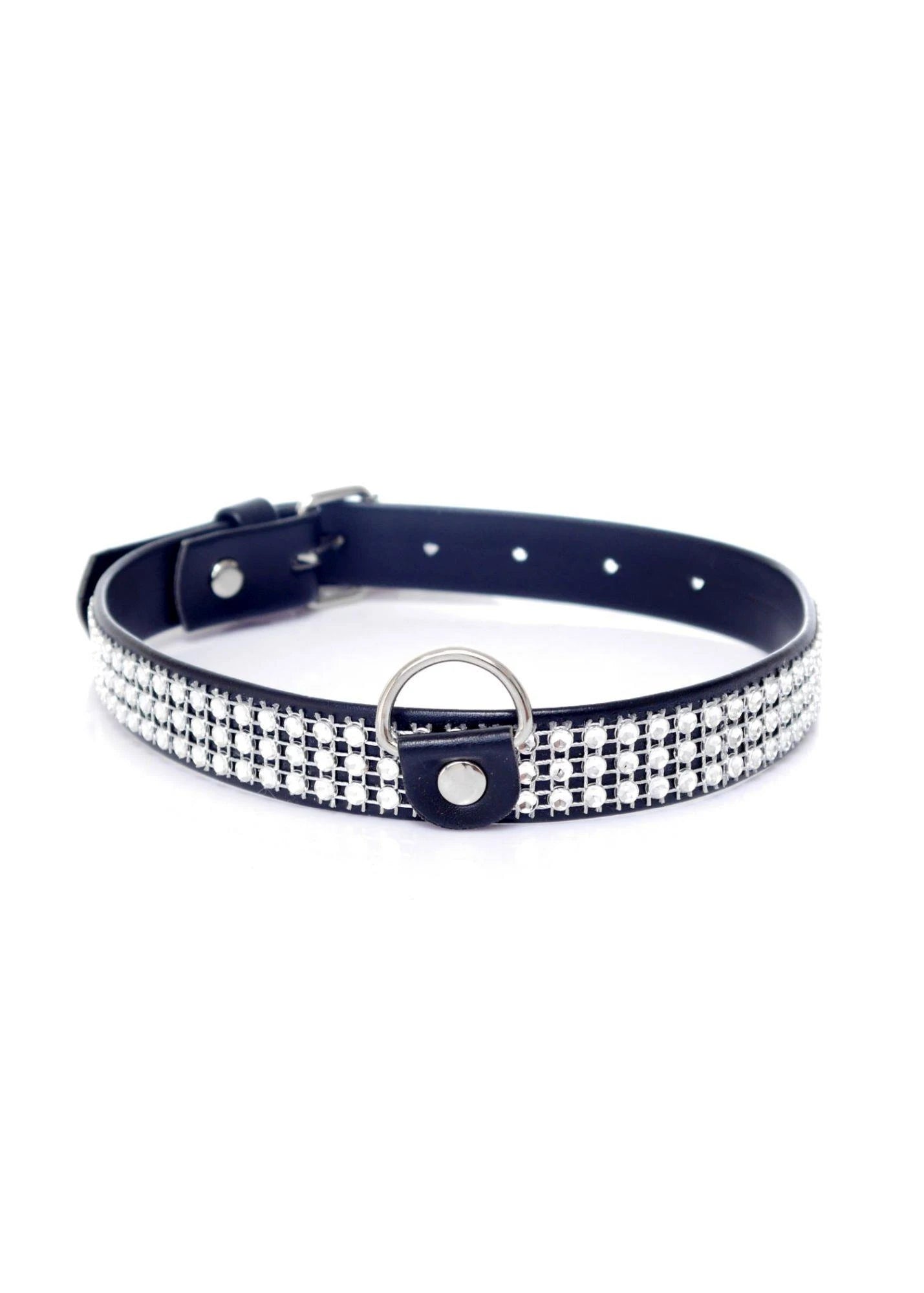 Collier fétiche B - Série avec cristaux 2 cm argent