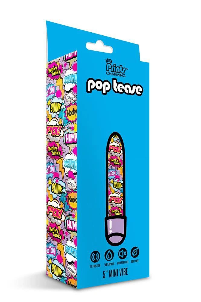 PRINTS CHARMING POP TEASE 5" MINI VIBE FCK PURPLE