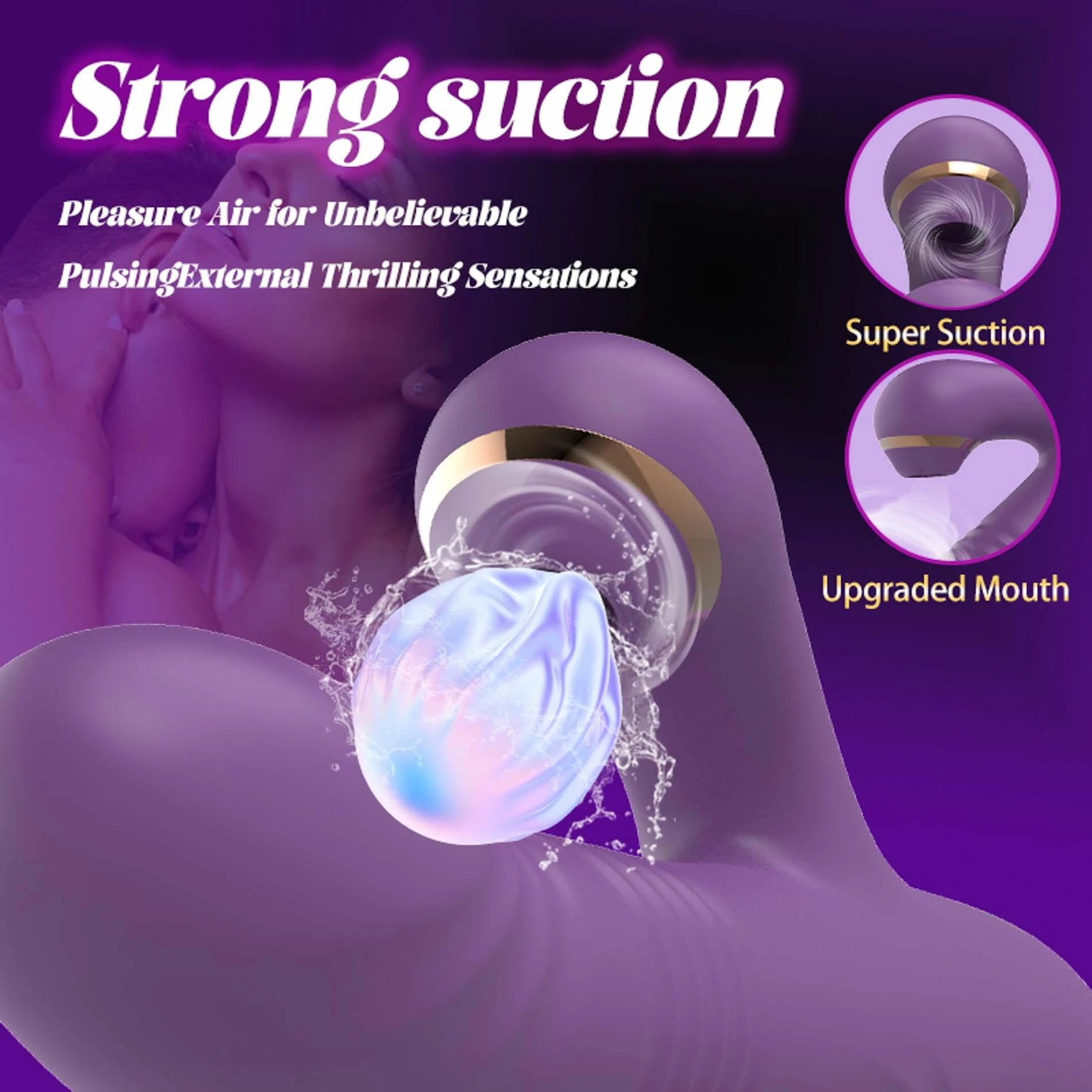 Masseur G-spot à succion et poussée Luna