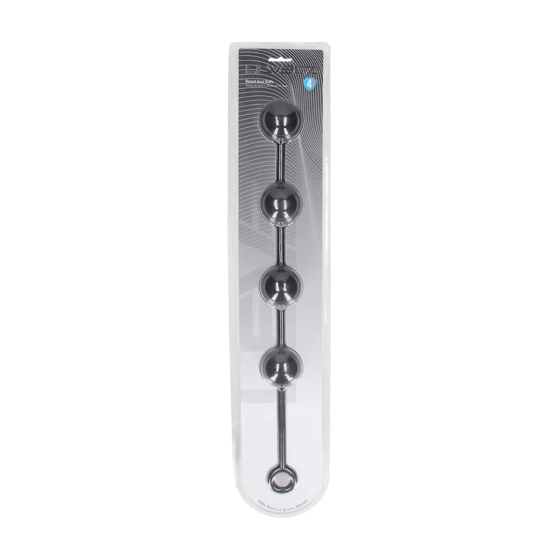 Round Silicone Anal Balls - XL - 50mm - Black