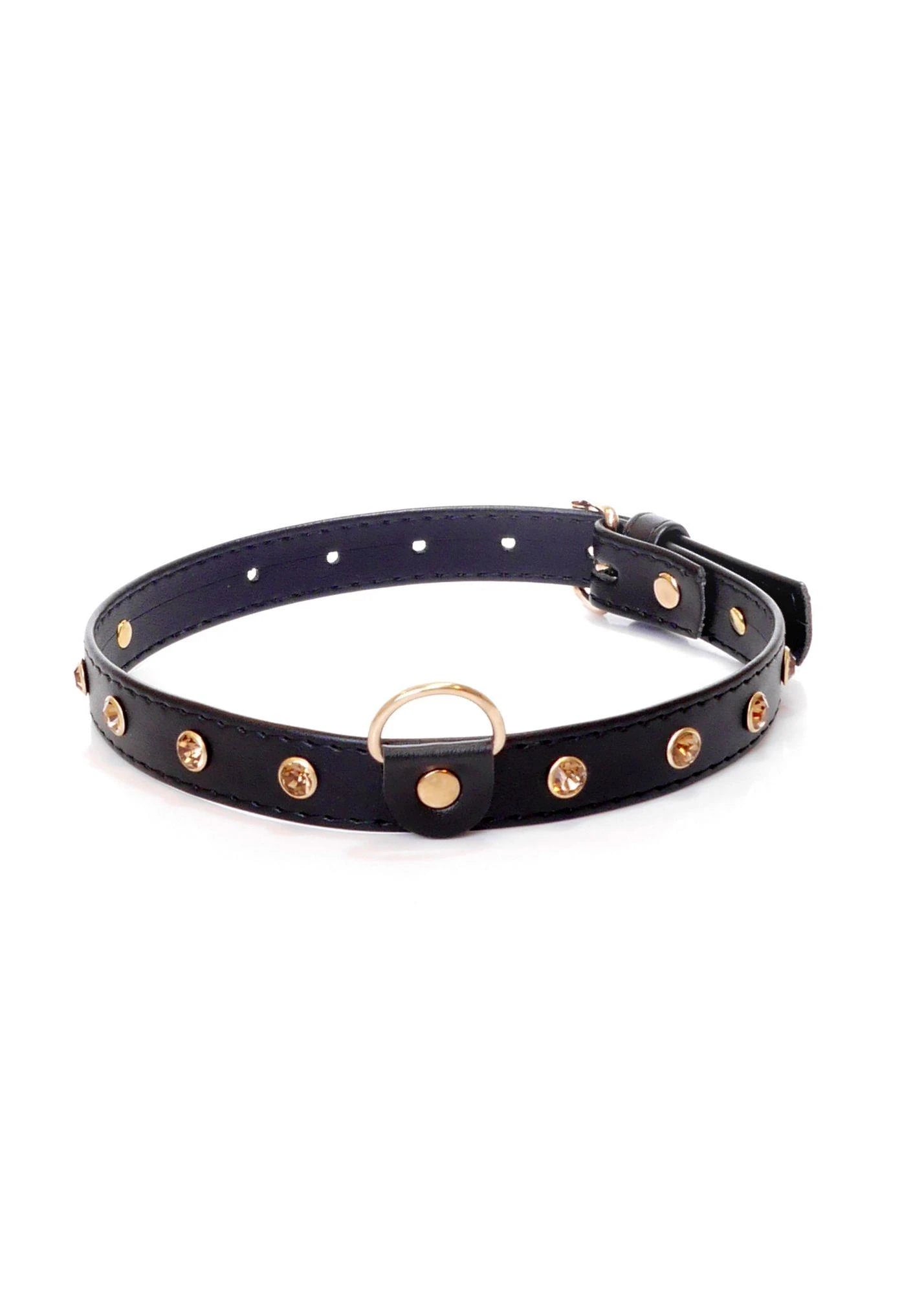Fetish B - Série - Collier 2 cm cristal doré