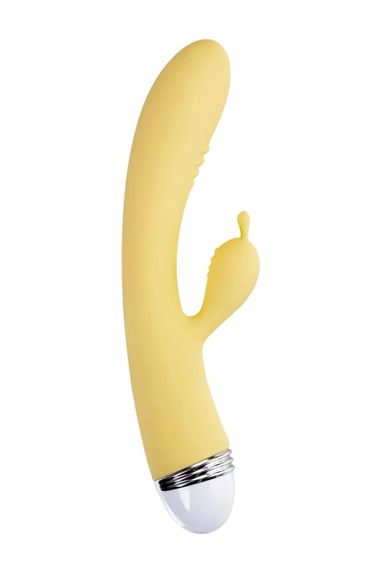 Vibromasseur avec stimulateur clitoridien Flovetta de Toyfa Aster, silicone, jaune, 22 cm