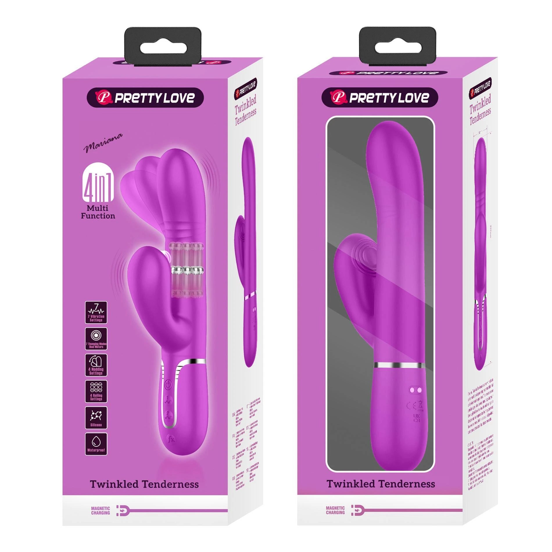 PRETTY LOVE - Mariana Purple, 7 fonctions de vibration 7 réglages de poussée, 4 fonctions de roulement, 4 fonctions de balancement