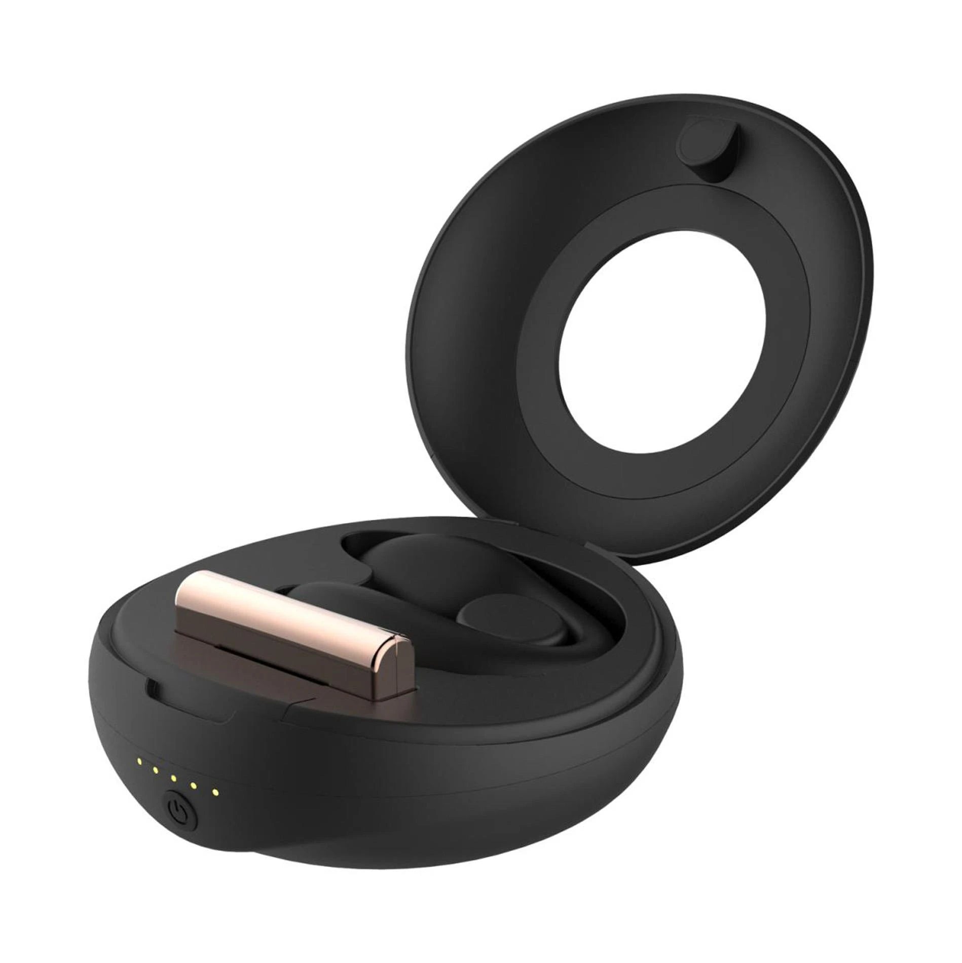 Rosy Gold – C-Shape Vibrator with Luxury Charging Case – Black