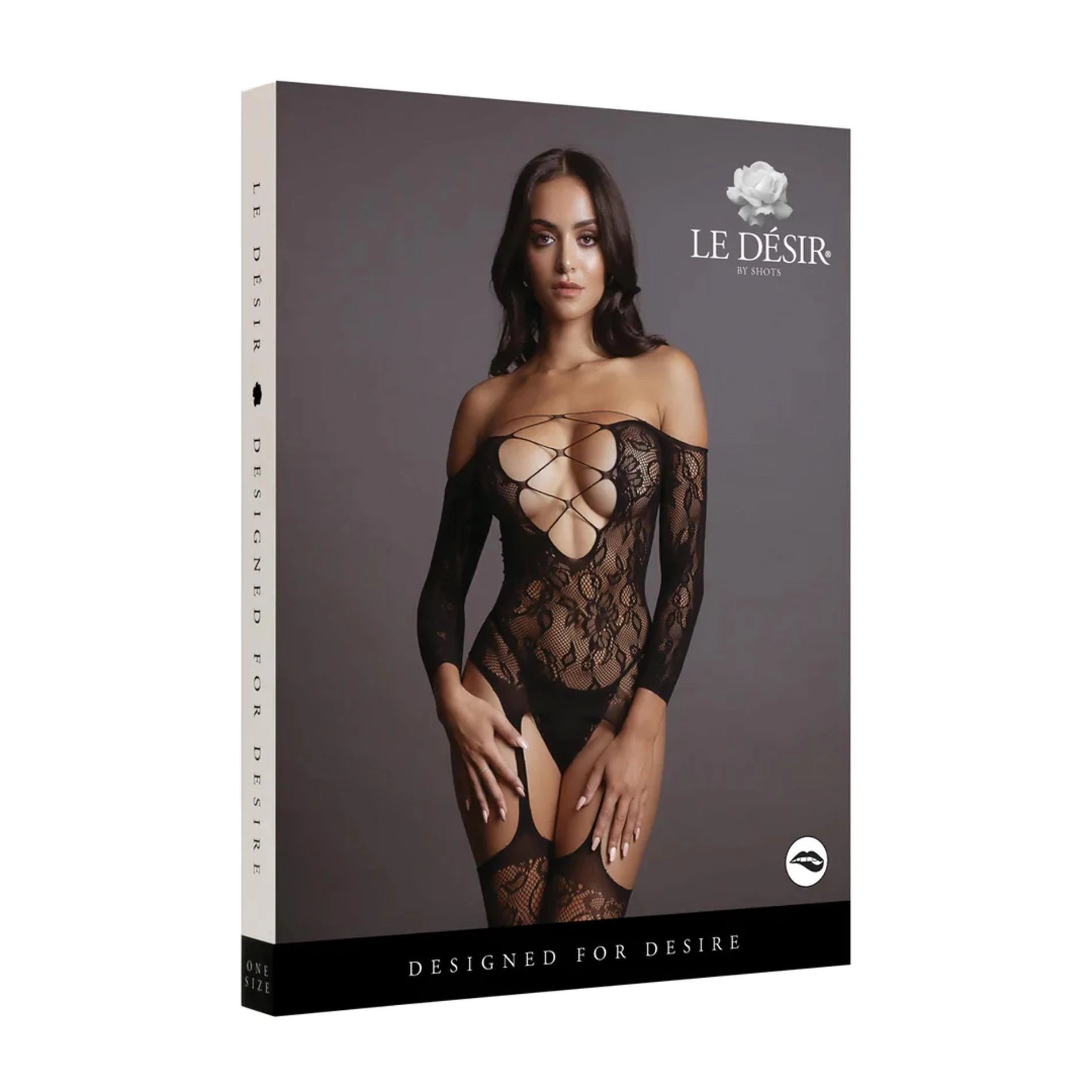 Criss Cross Neck Bodystocking - One Size - Black