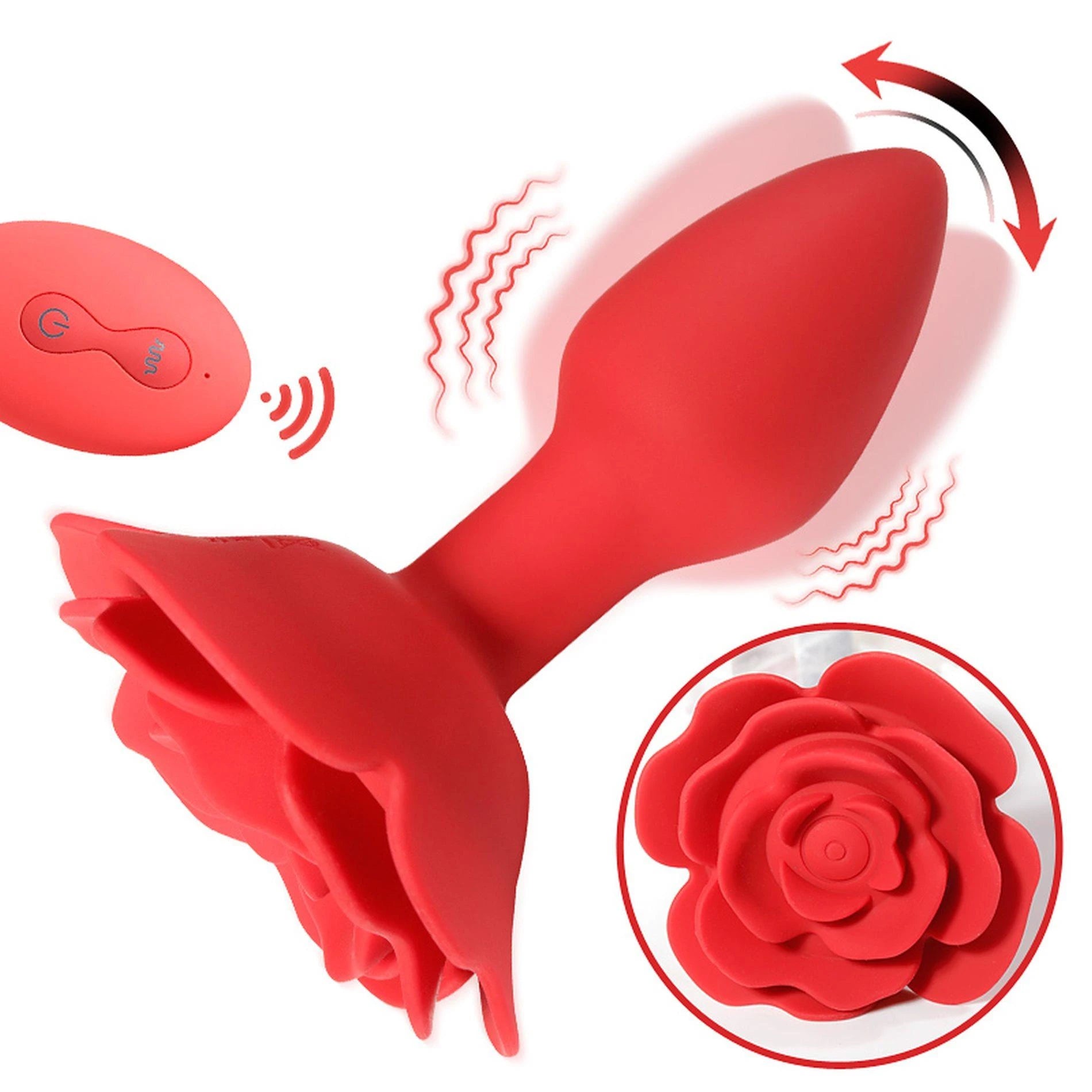 Rose bouchon anal rotatif