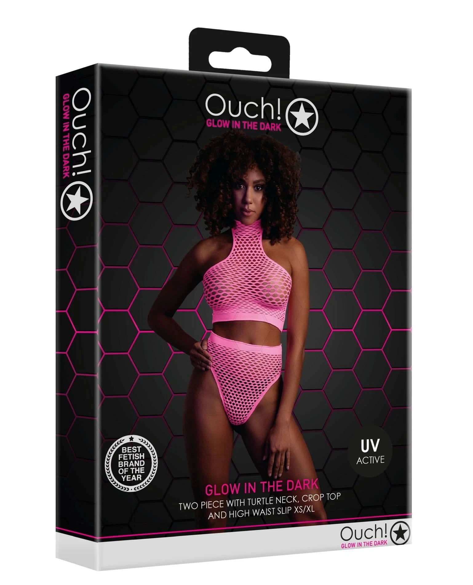 Turtle Neck and High Waist Slip - One Size - Neon Pink