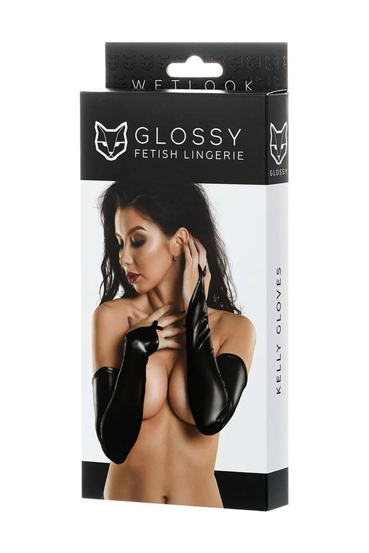 Gants humides et brillants - noir S