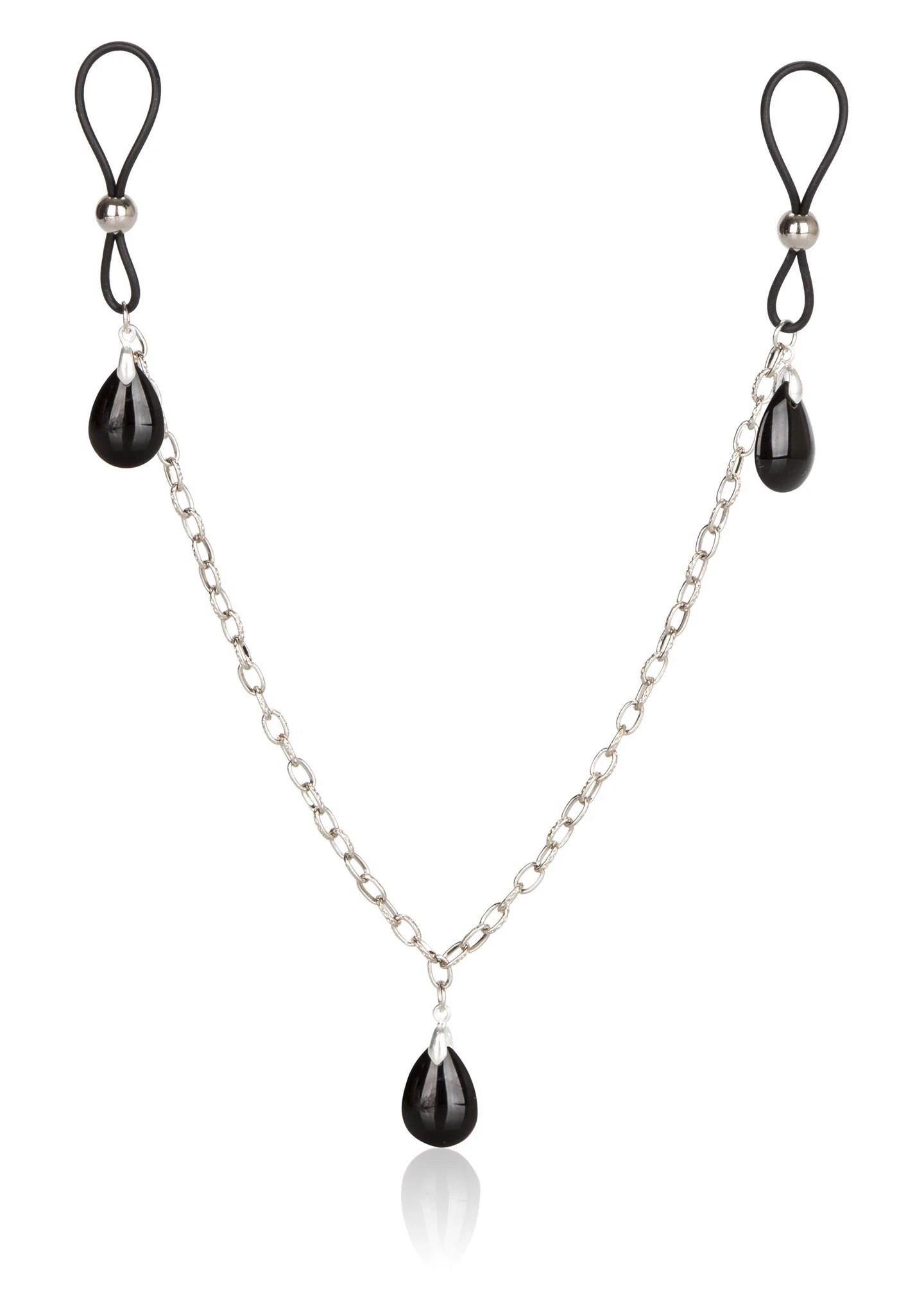 Bijoux de chaîne de tétons non percés noirs