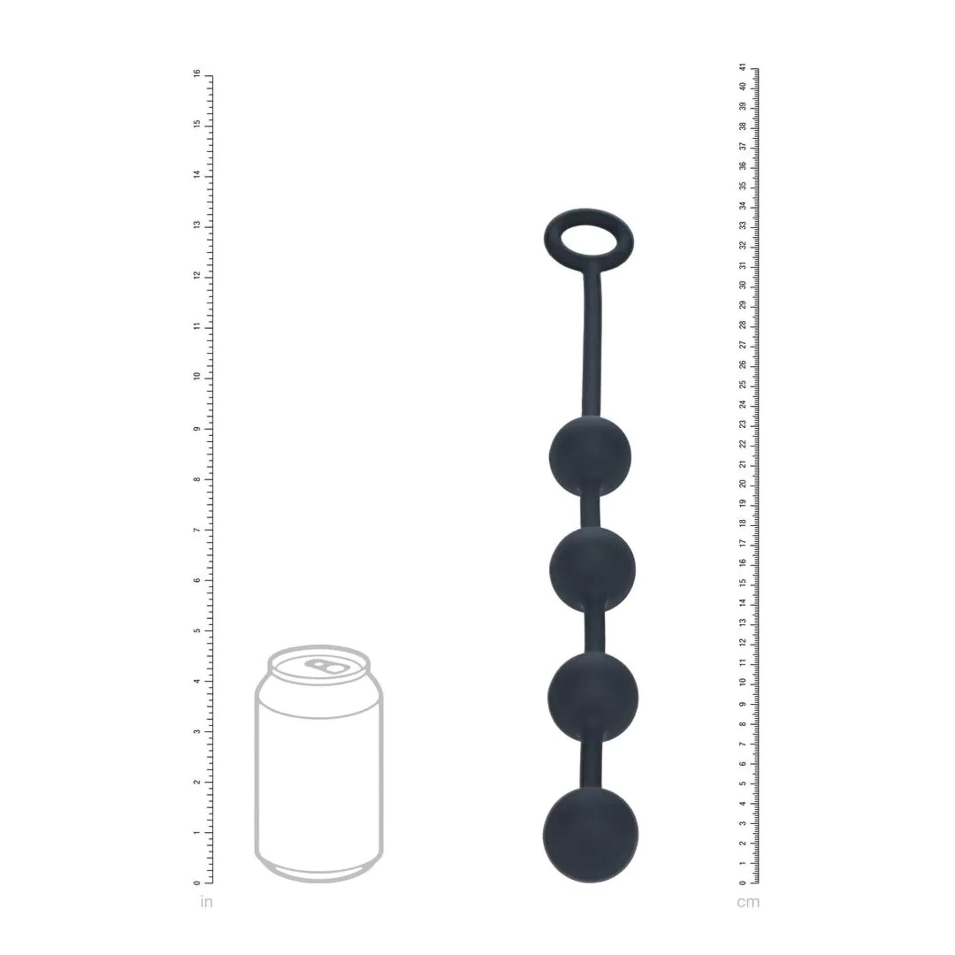 Round Silicone Anal Balls - M - 30mm - Black