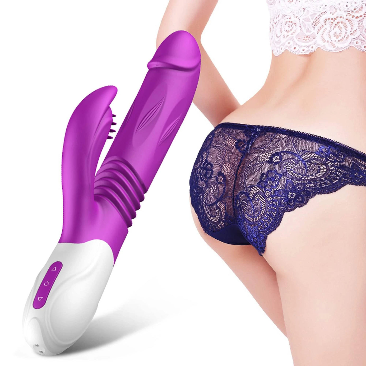 Vibromasseur - Vibromasseur en silicone USB 10 fonctions + fonction expansible et de poussée