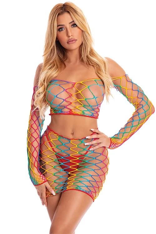 ENSEMBLE JUPE 2 PC ARC-EN-CIEL POT OF GOLD, TAILLE UNIQUE