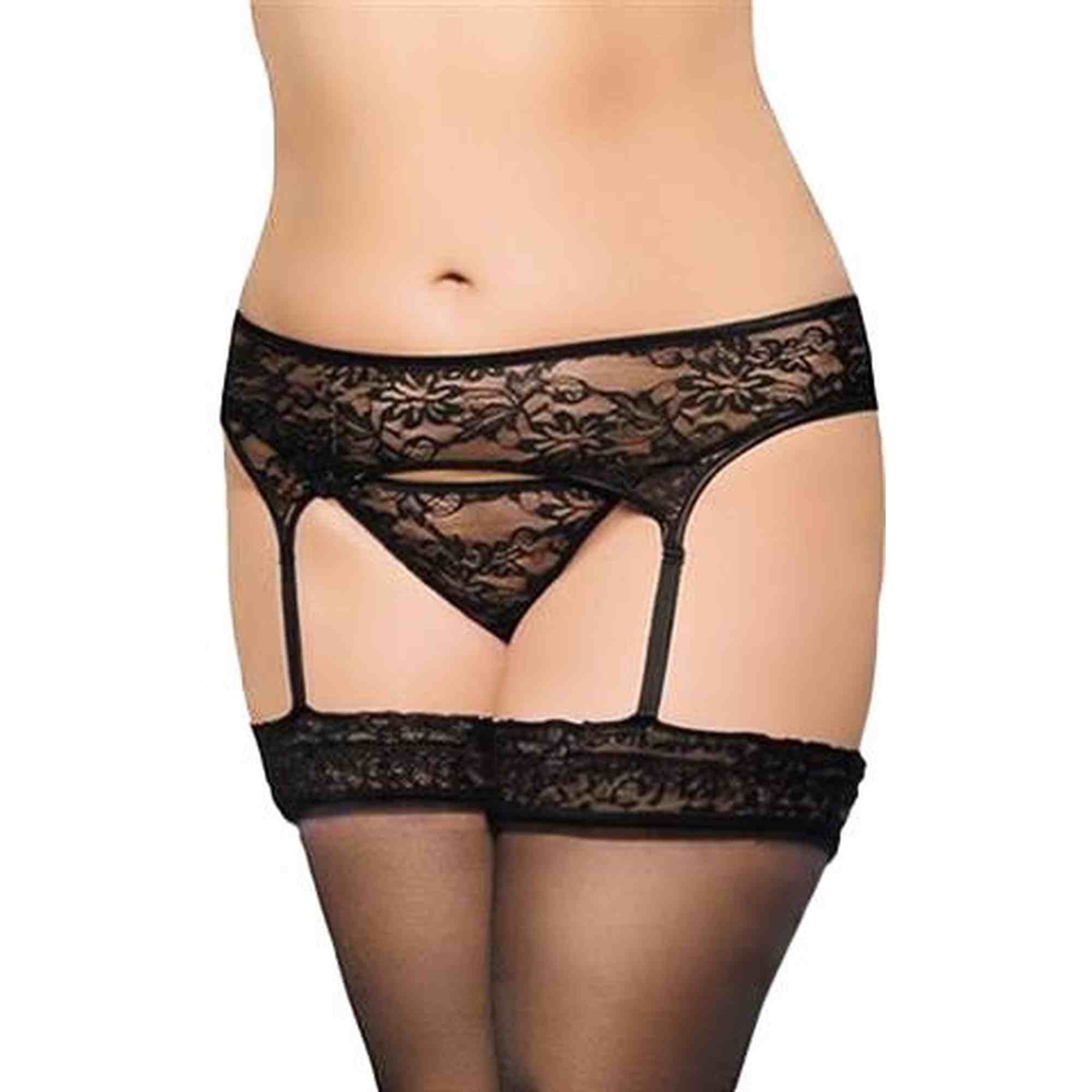 Porte-jarretelles 3316 - Grande Taille - noir 2XL