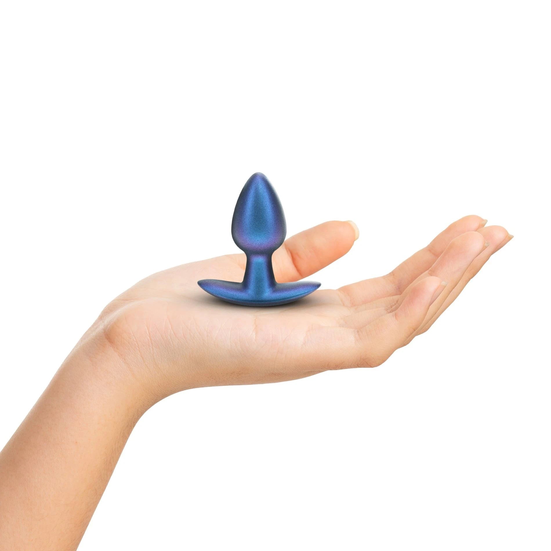 Plug anal en silicone lisse - Petit - 2.6 / 6,5 cm - Bleu métallique