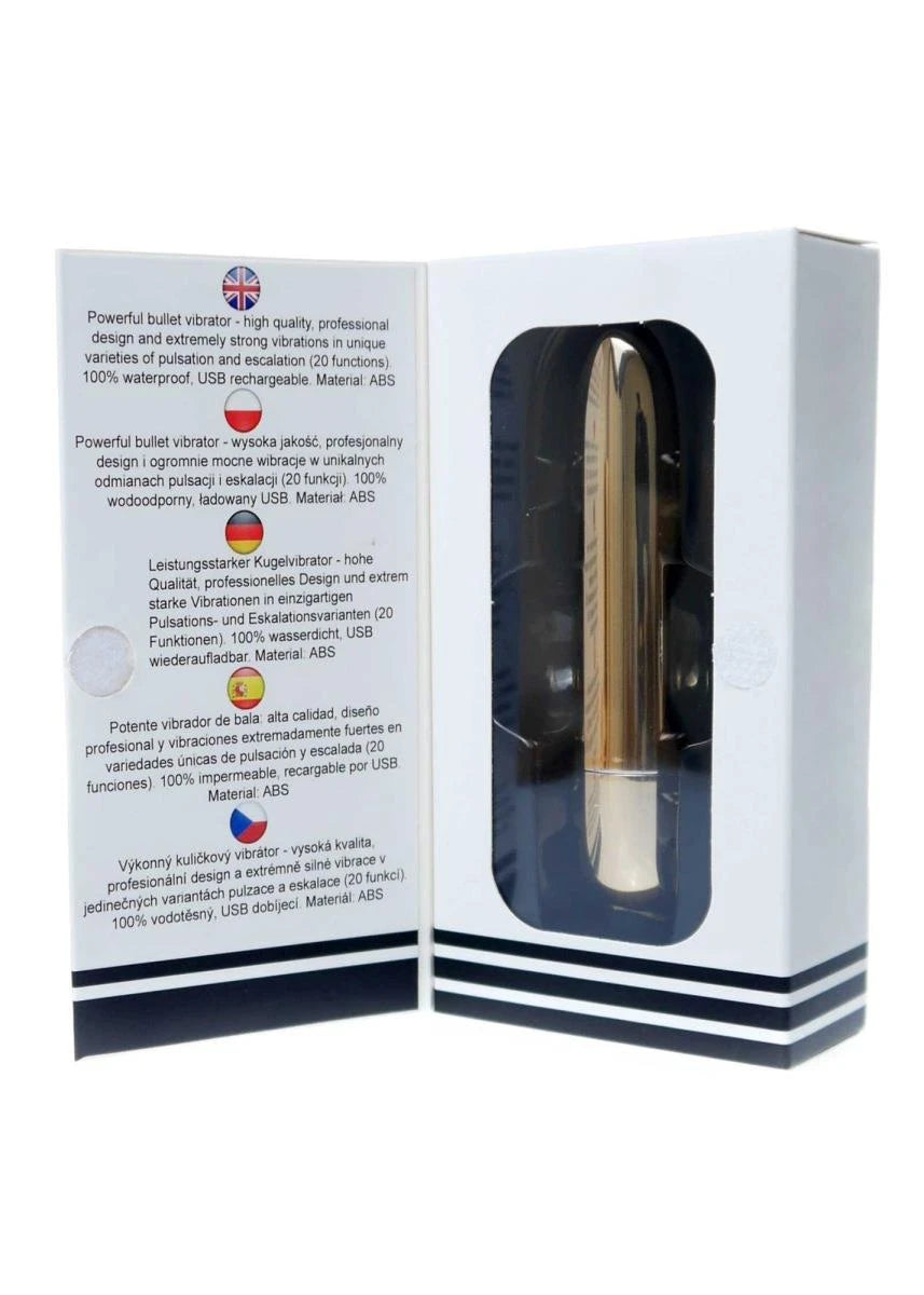 Stymulator - Vibrateur Gland Puissant Rechargeable USB 20 Fonctions - Or