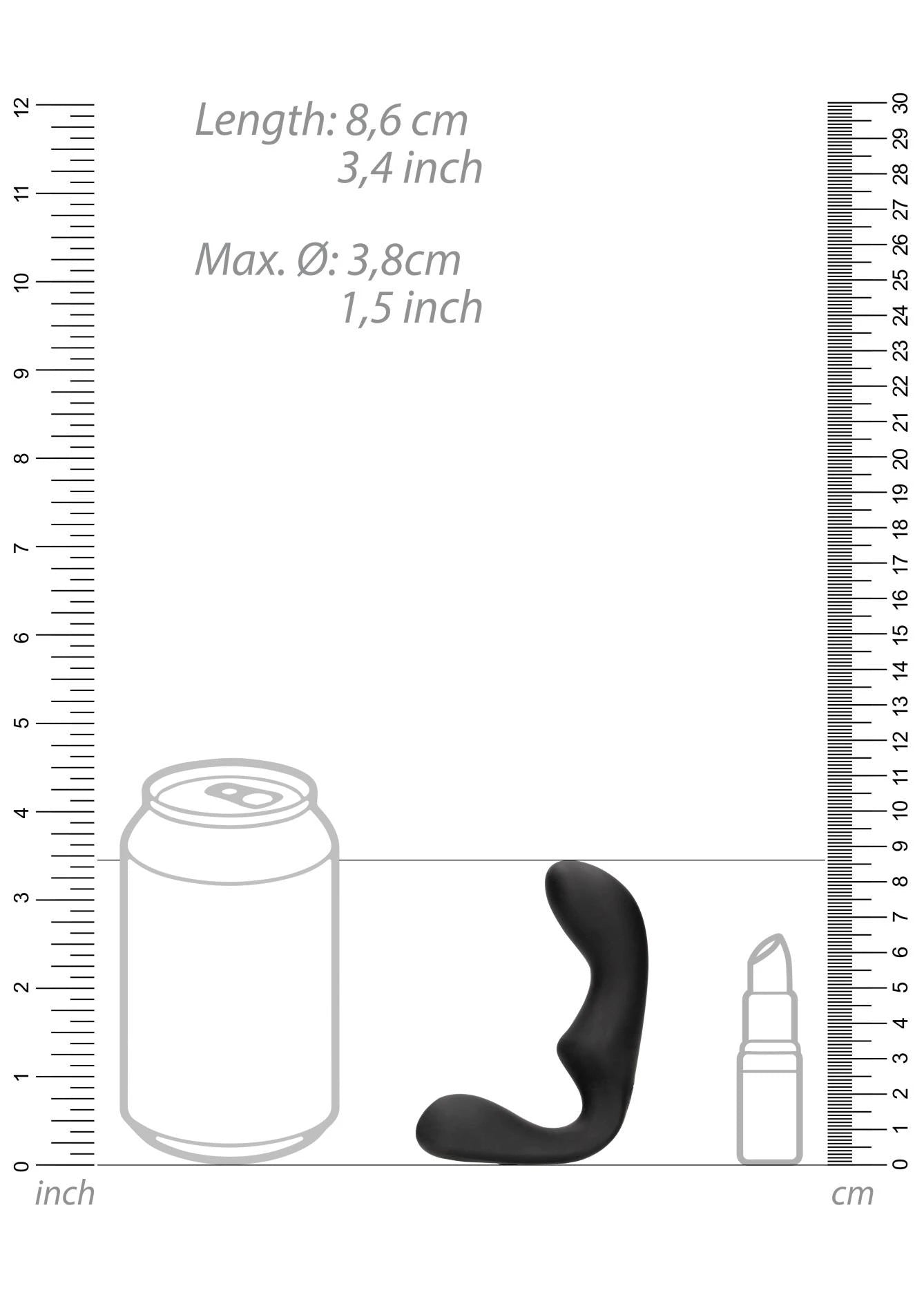Vibrating Pointed Prostate Massager with Remote Control - Black