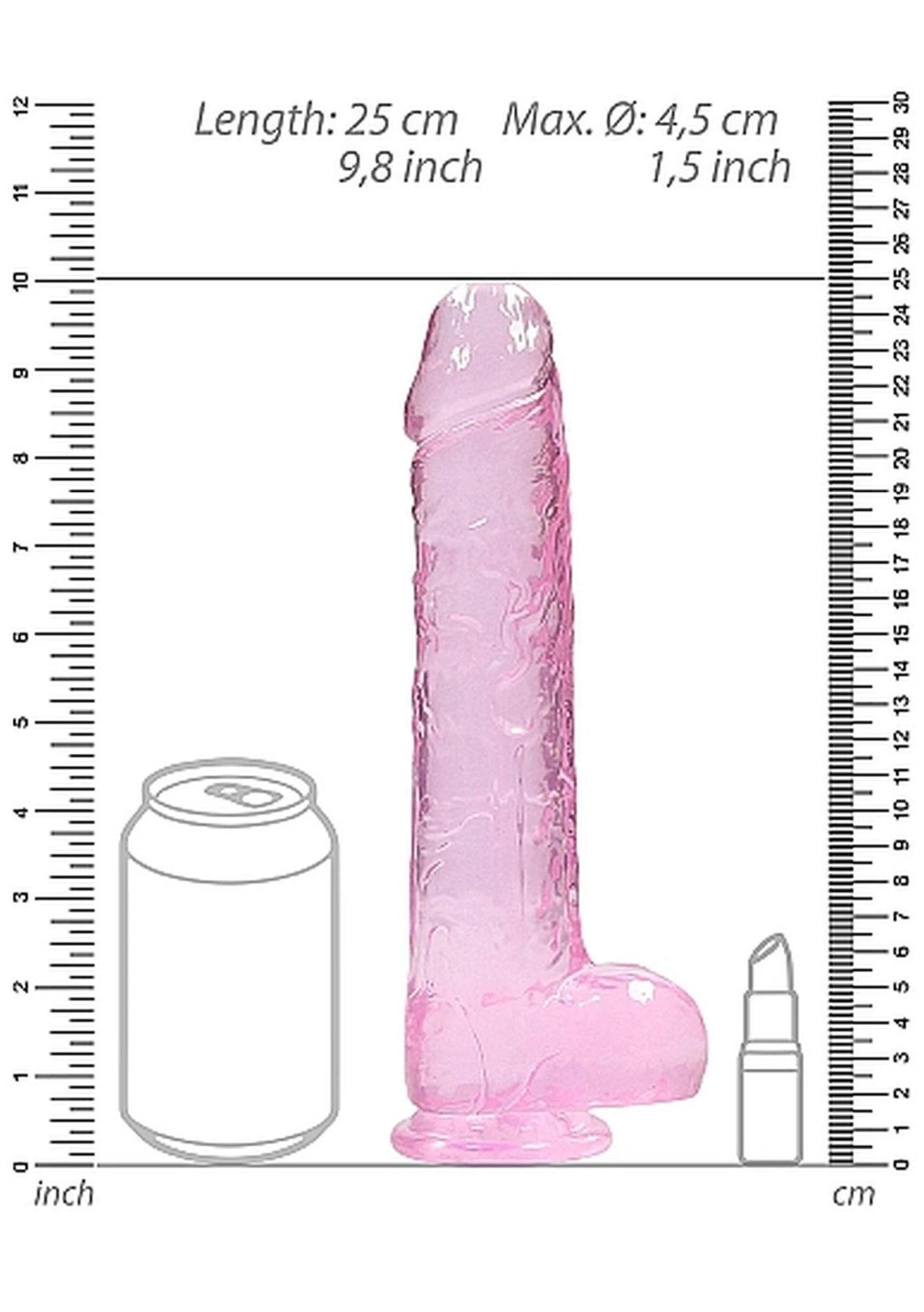 Gode Ceinture Réaliste avec Testicules 9"/23cm - Rose
