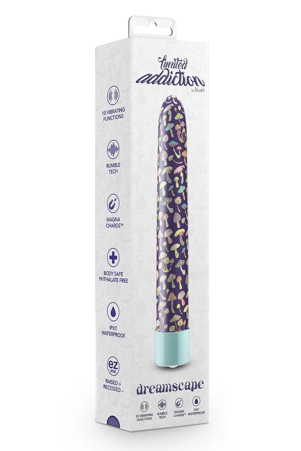 VIBRO-STIMULATEUR RECHARGEABLE DREAMSCAPE 7 POUCES BLEU ÉDITION LIMITÉE
